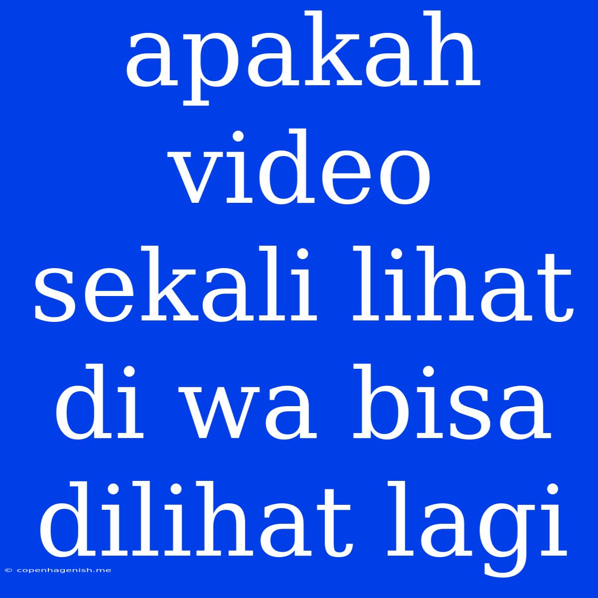 Apakah Video Sekali Lihat Di Wa Bisa Dilihat Lagi