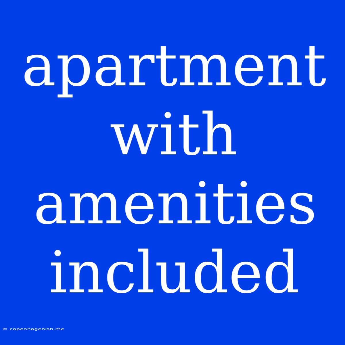 Apartment With Amenities Included