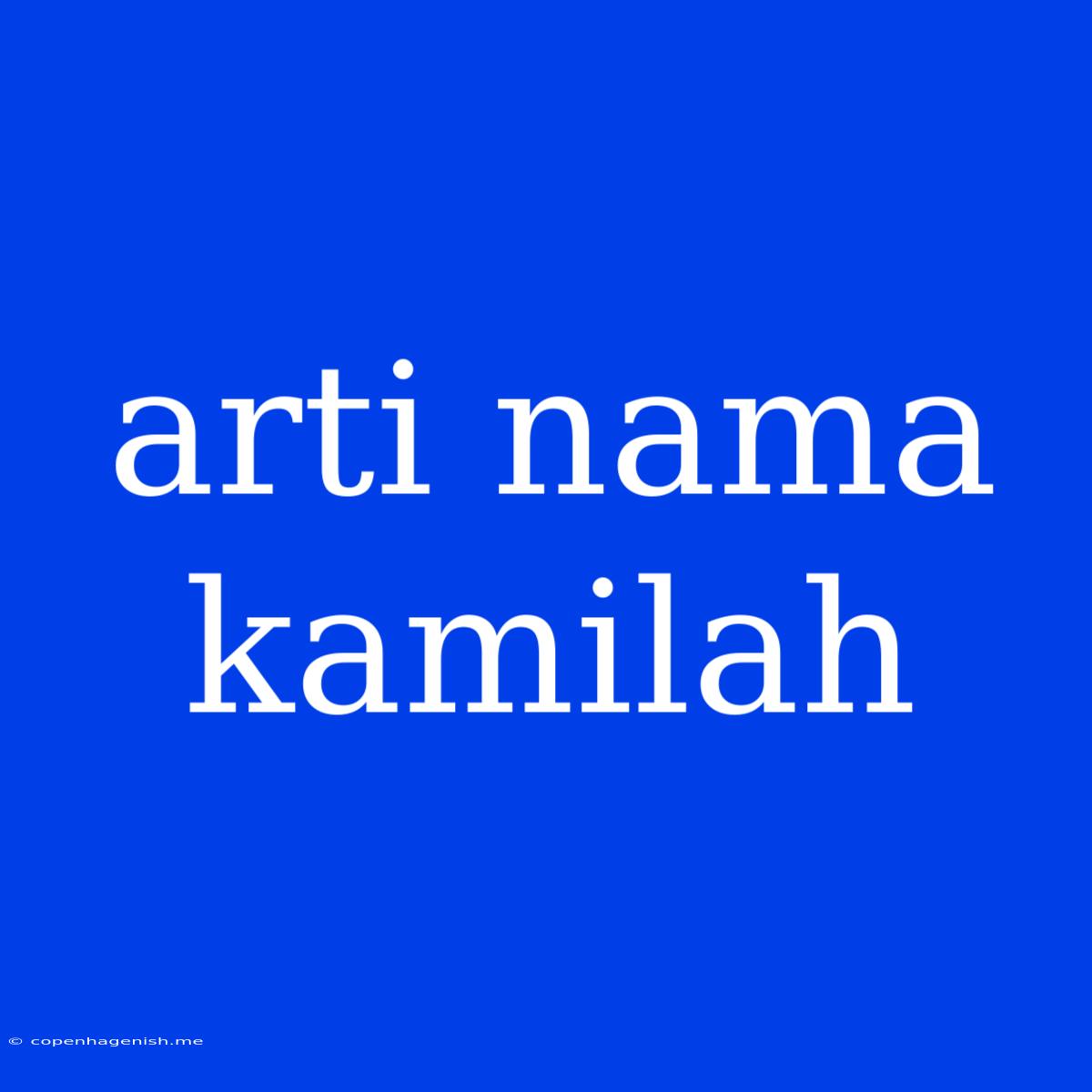 Arti Nama Kamilah