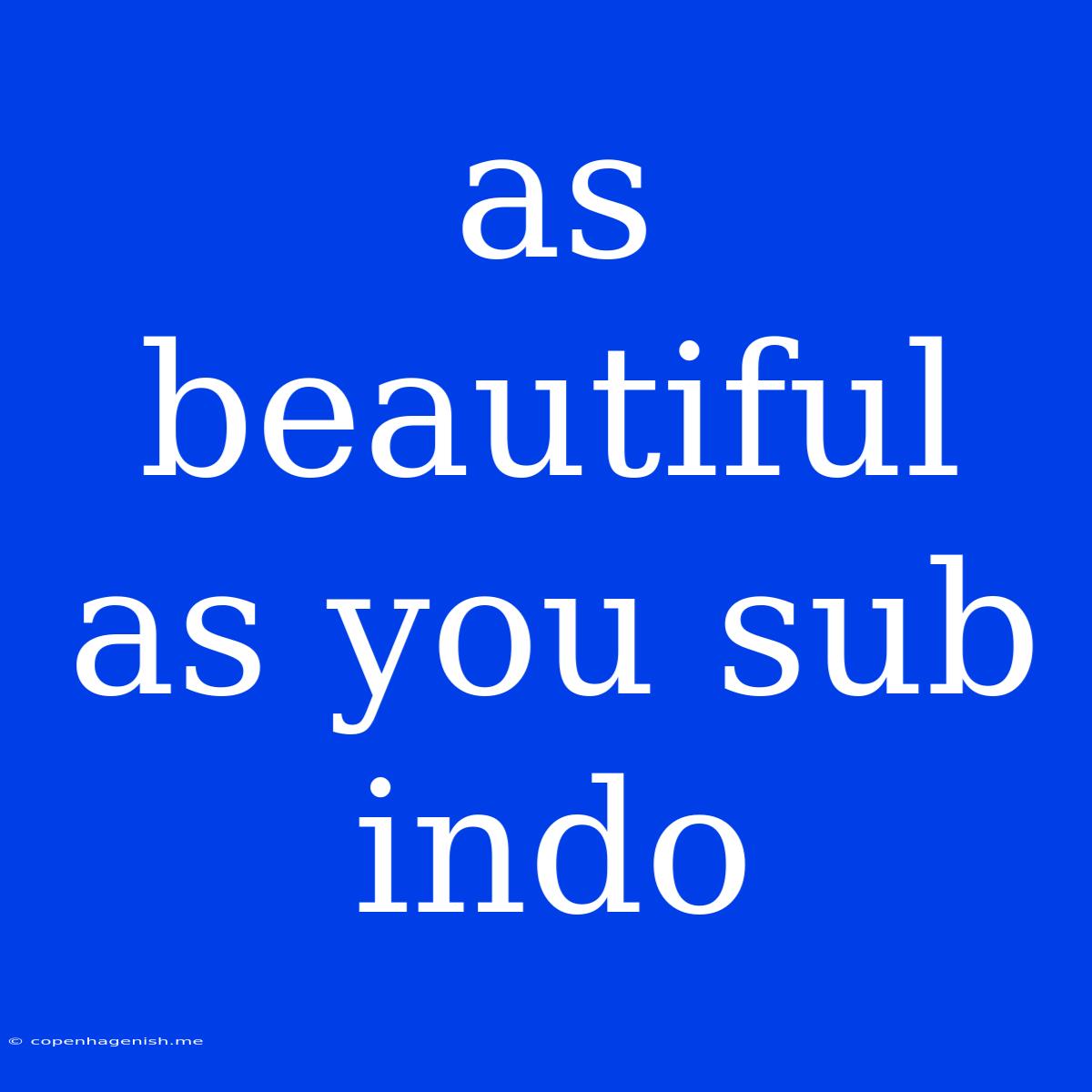 As Beautiful As You Sub Indo