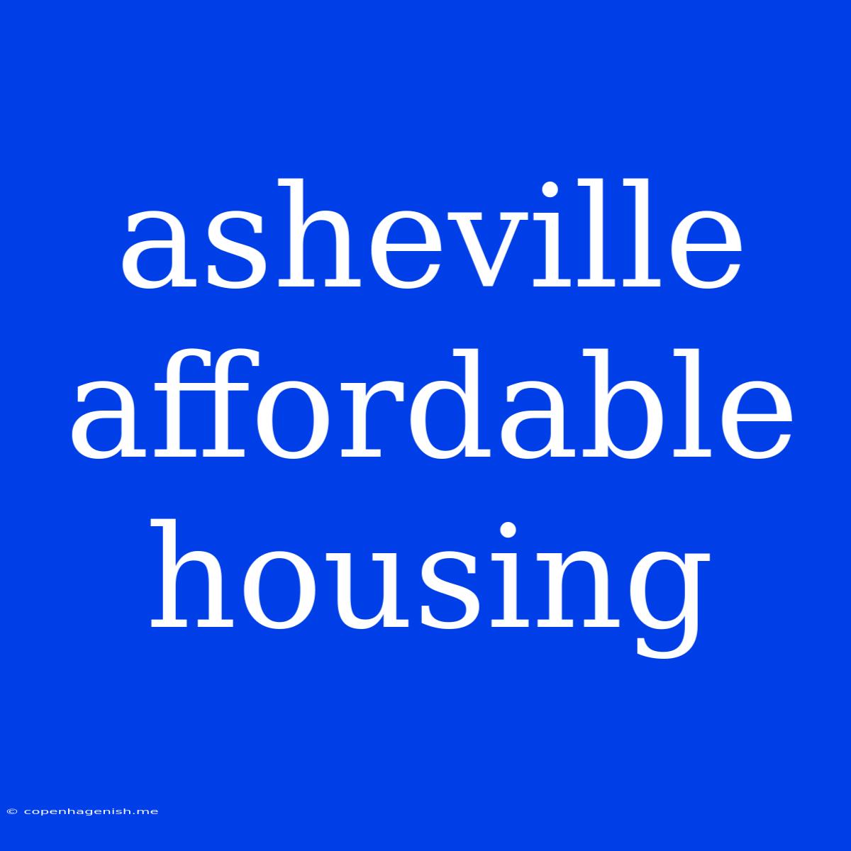 Asheville Affordable Housing