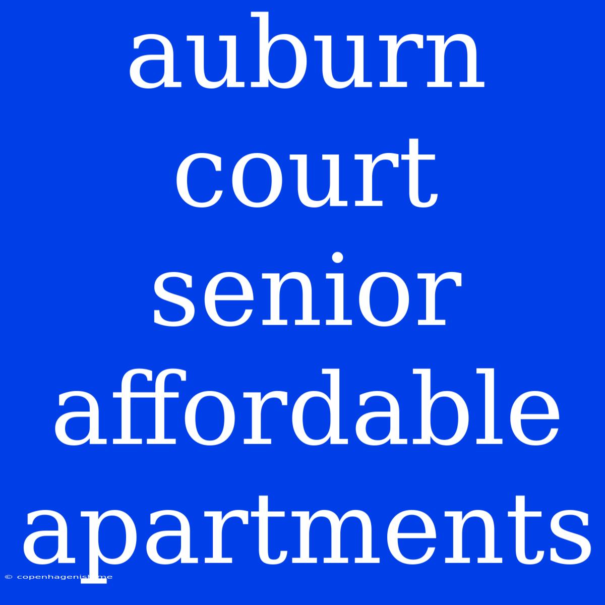 Auburn Court Senior Affordable Apartments