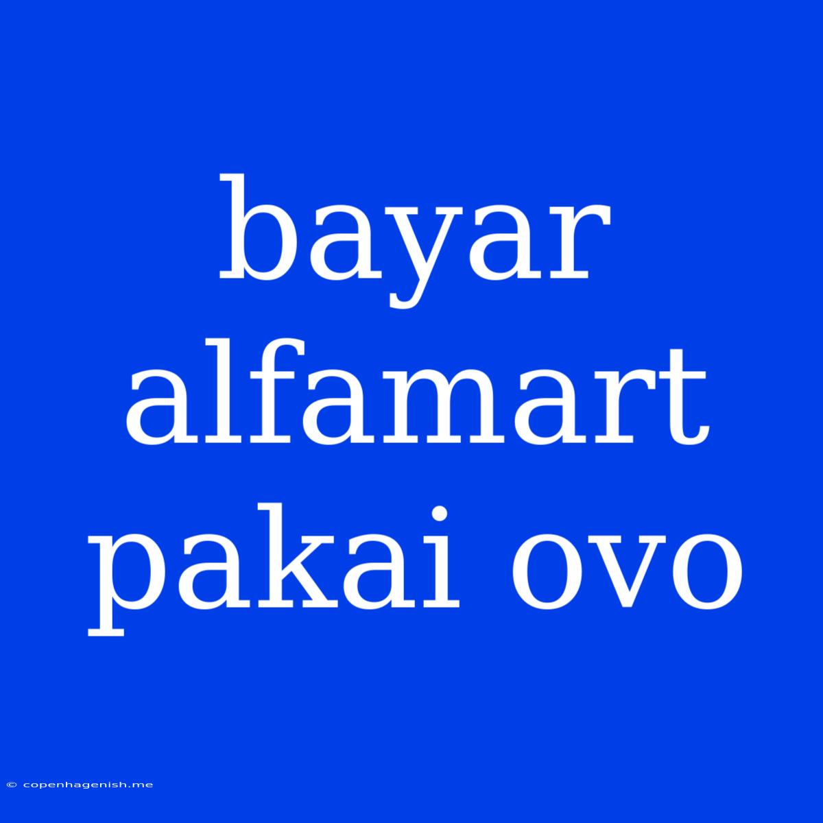 Bayar Alfamart Pakai Ovo