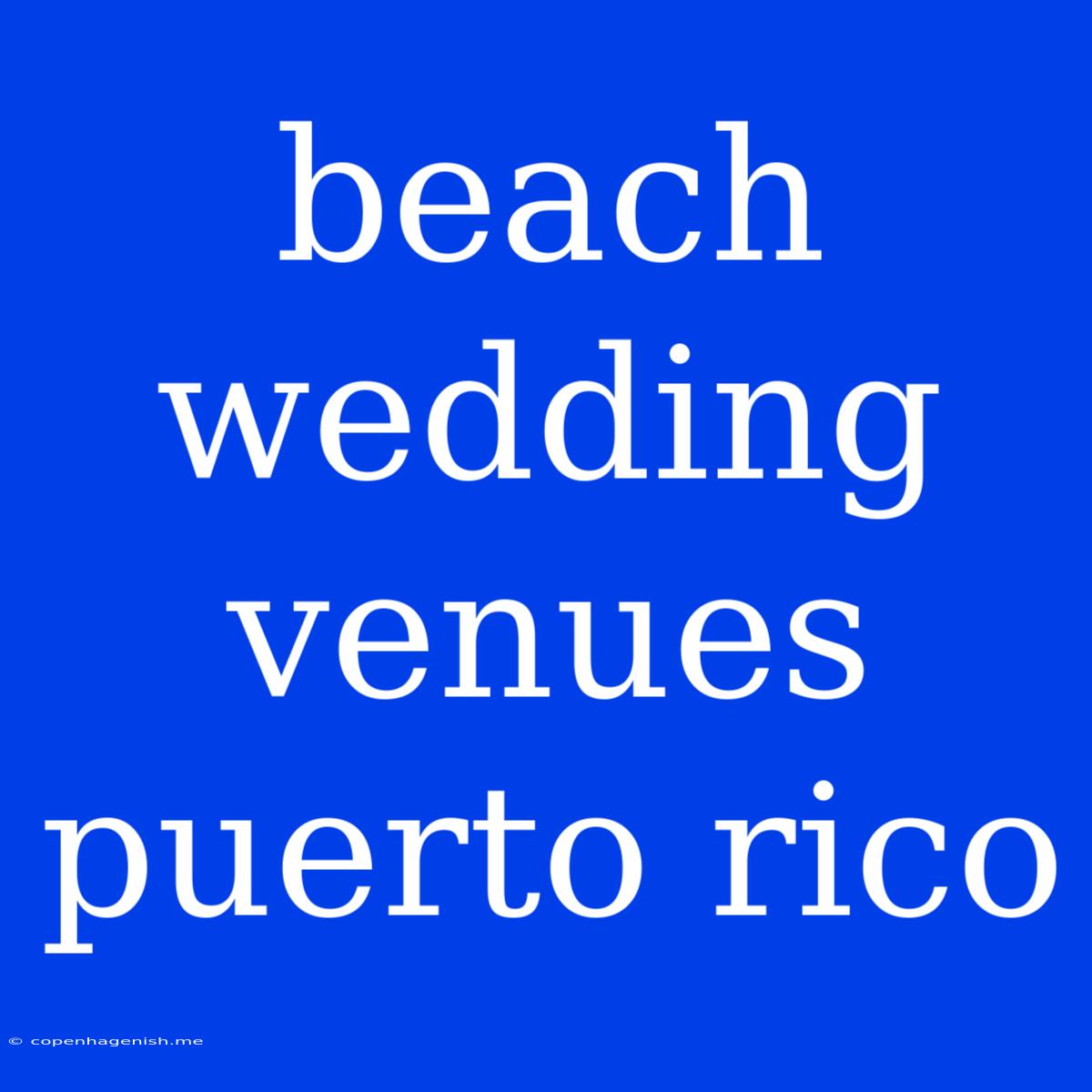 Beach Wedding Venues Puerto Rico