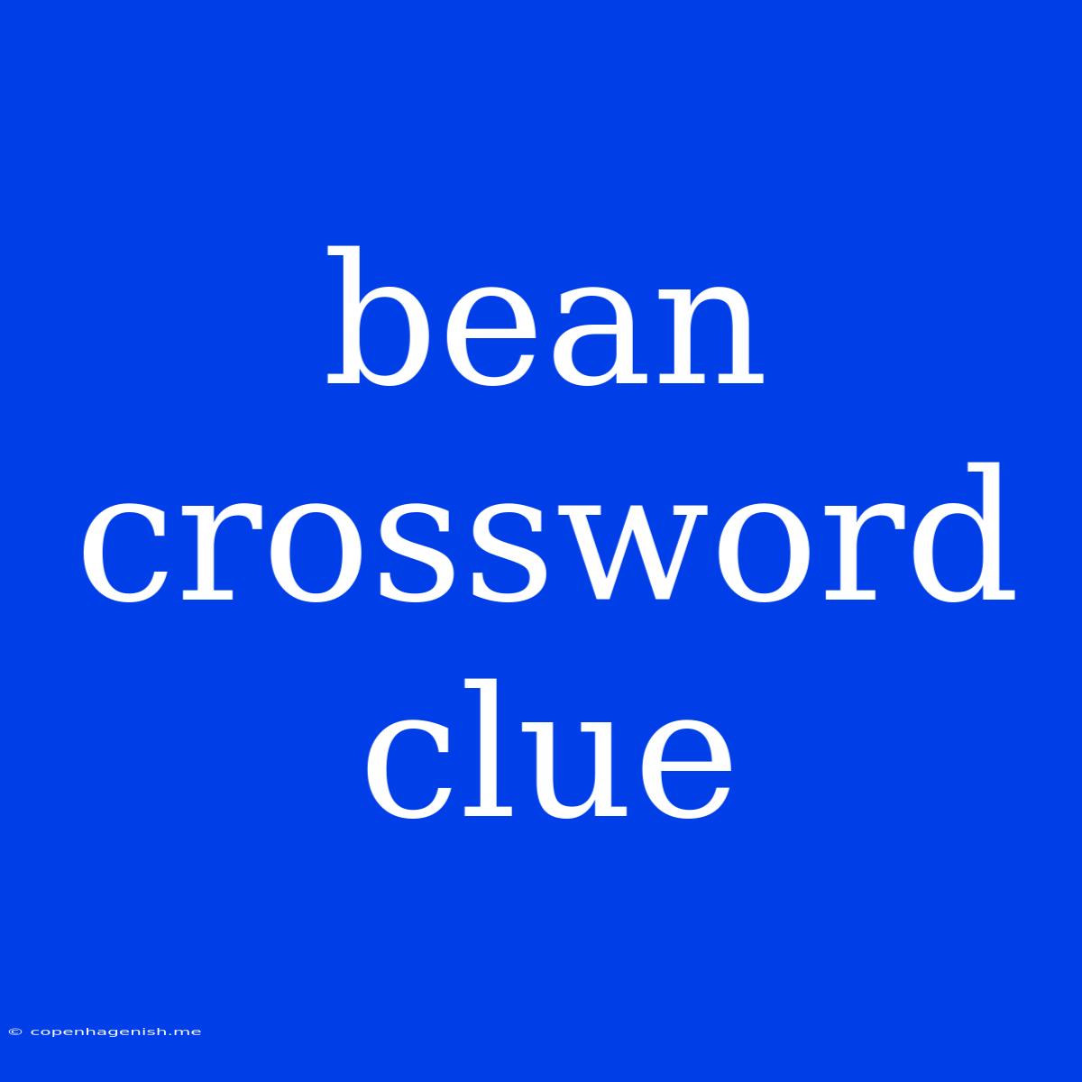 Bean Crossword Clue