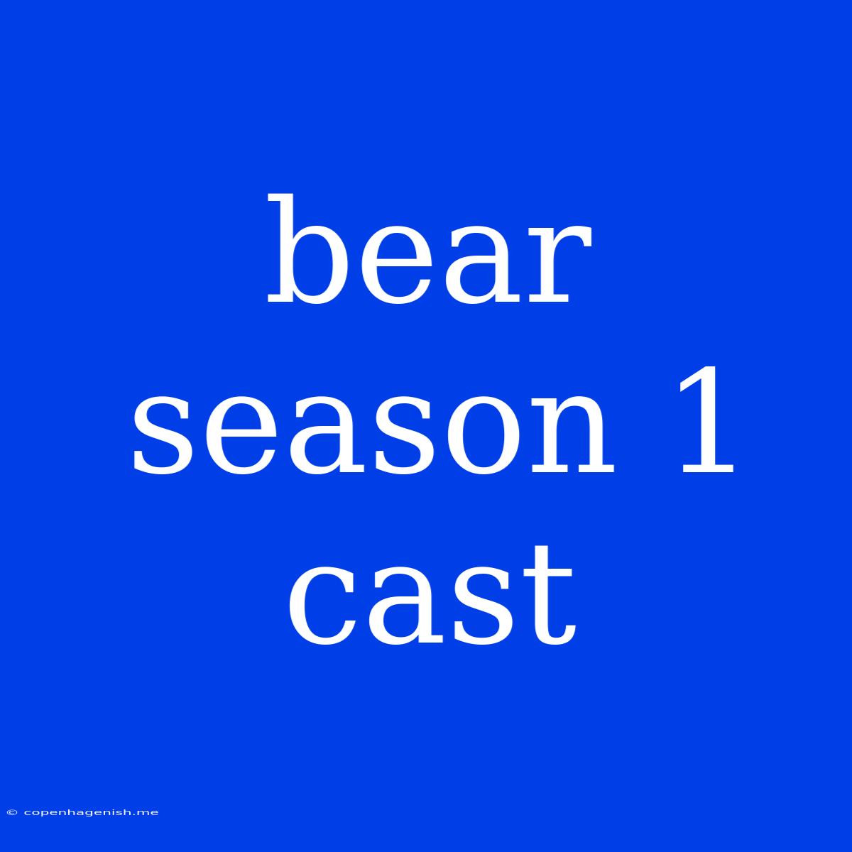 Bear Season 1 Cast