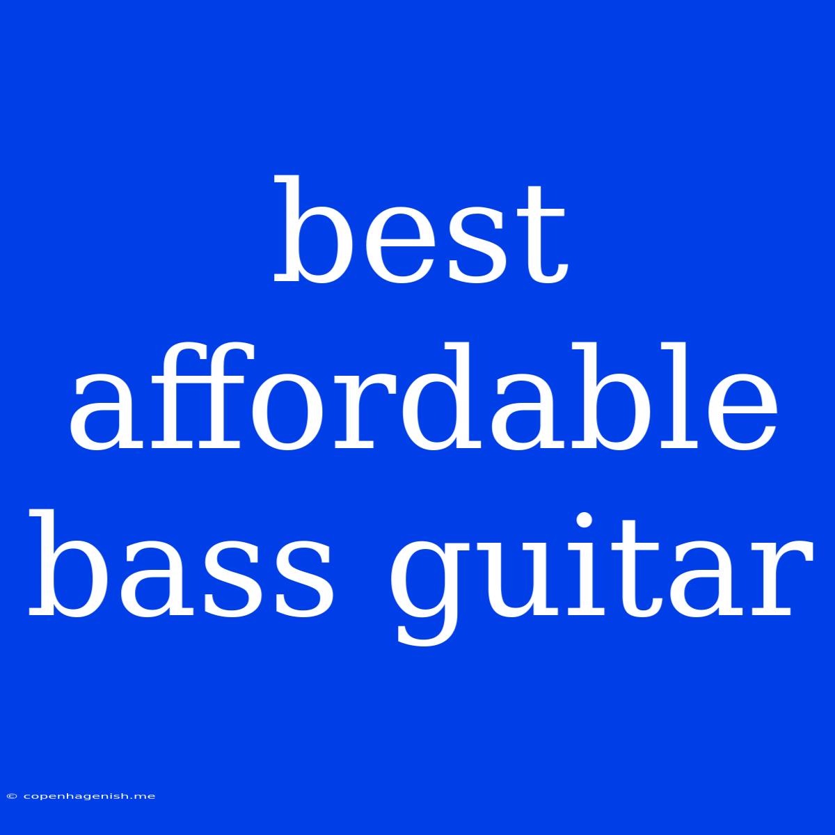 Best Affordable Bass Guitar