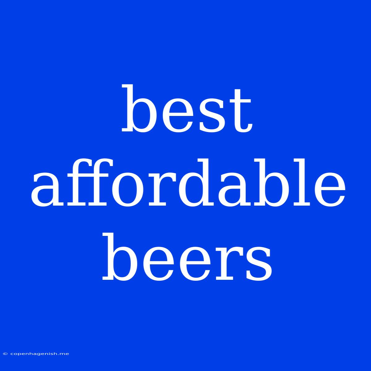 Best Affordable Beers