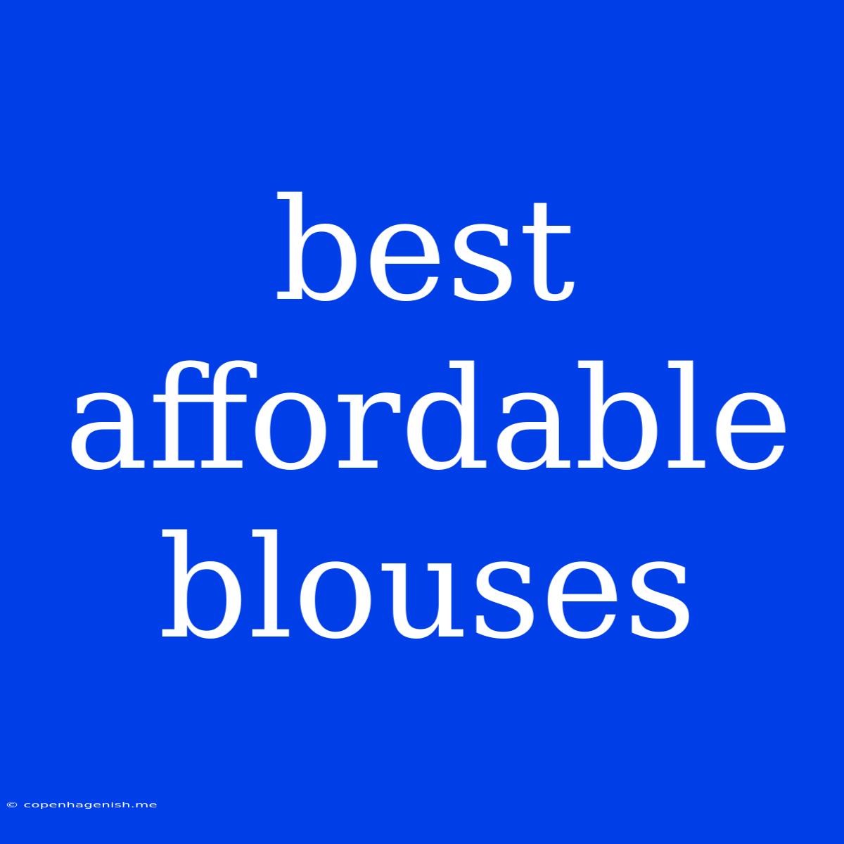 Best Affordable Blouses