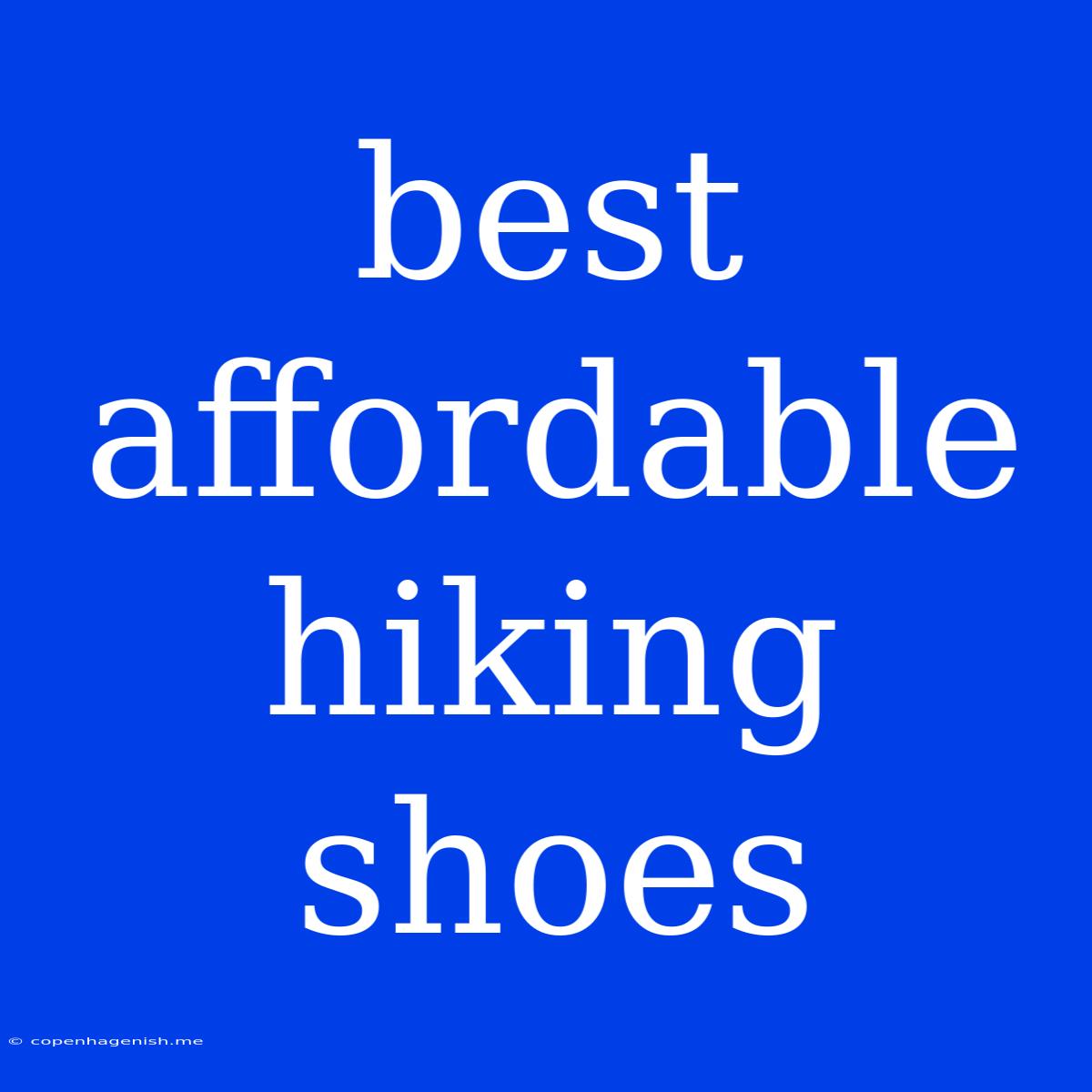 Best Affordable Hiking Shoes