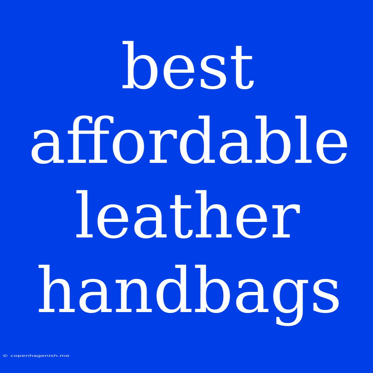 Best Affordable Leather Handbags