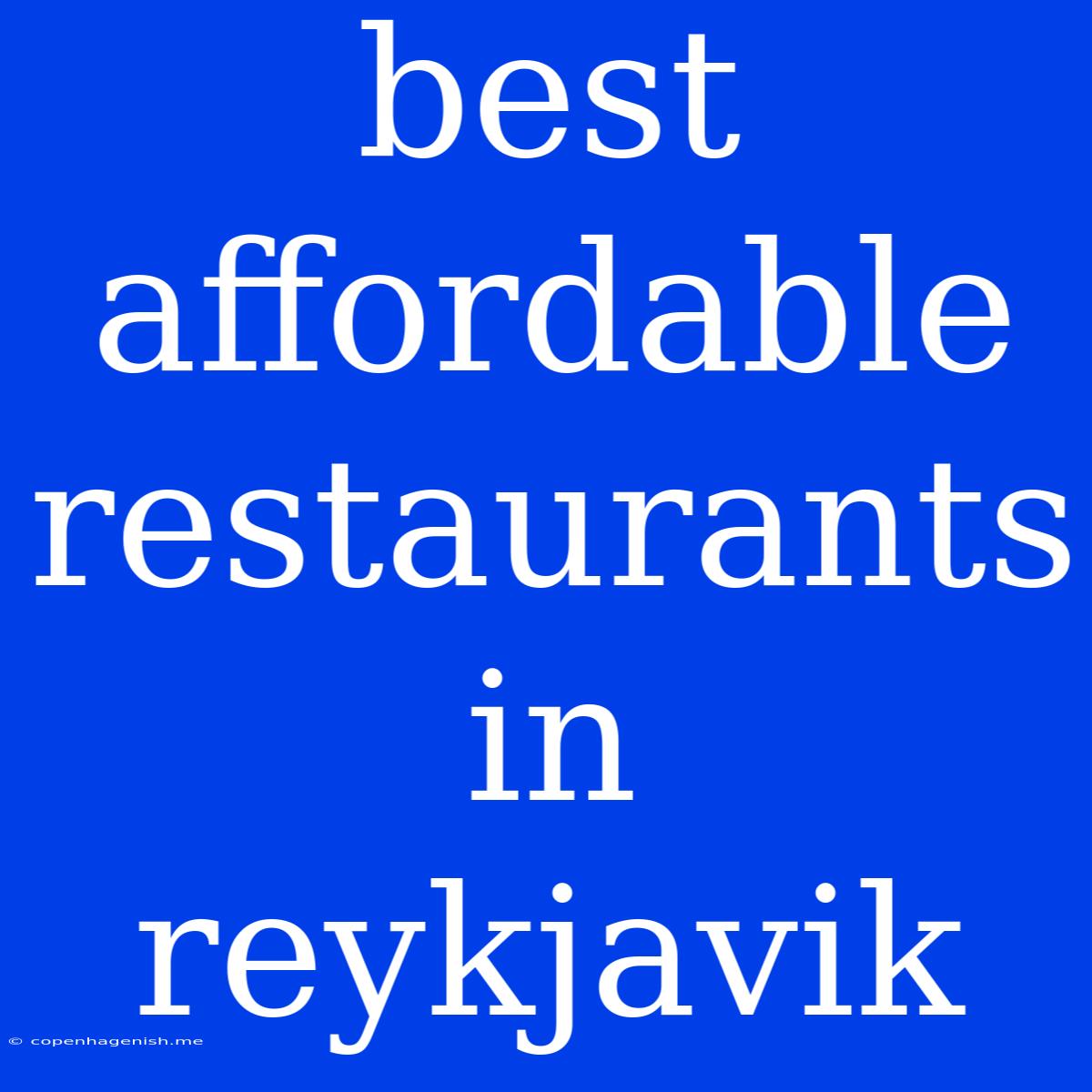 Best Affordable Restaurants In Reykjavik