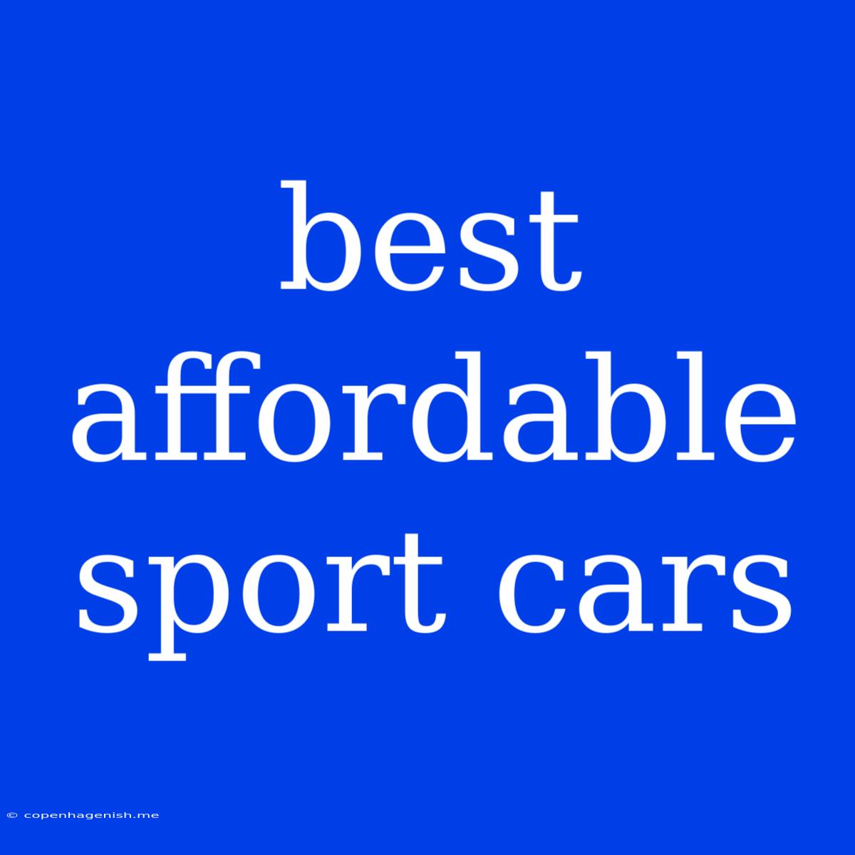 Best Affordable Sport Cars