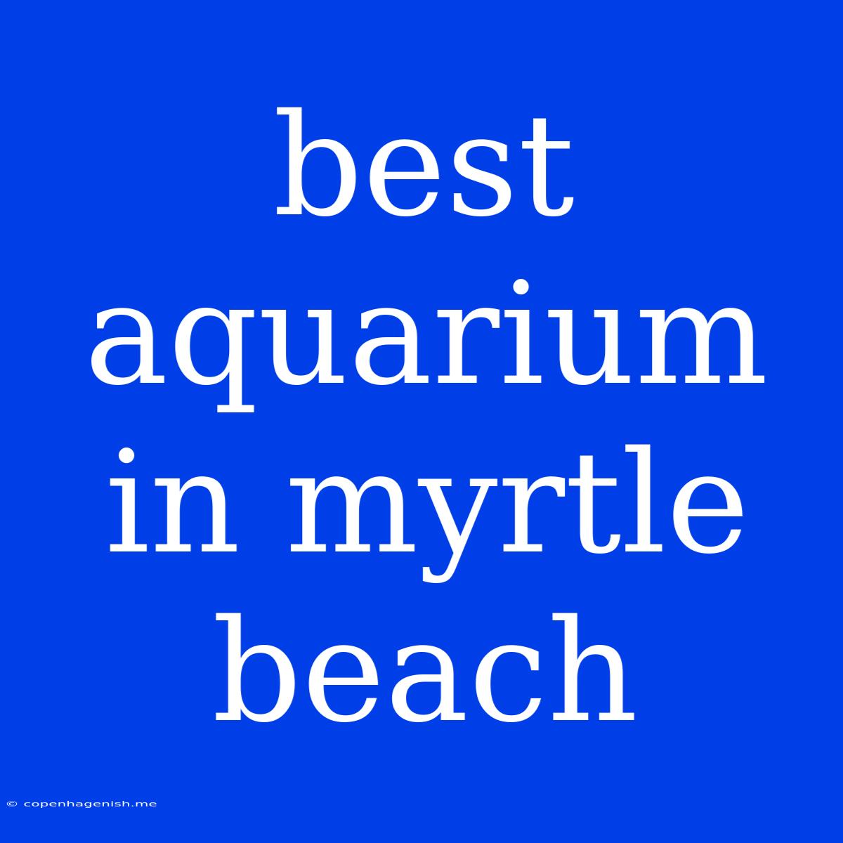 Best Aquarium In Myrtle Beach