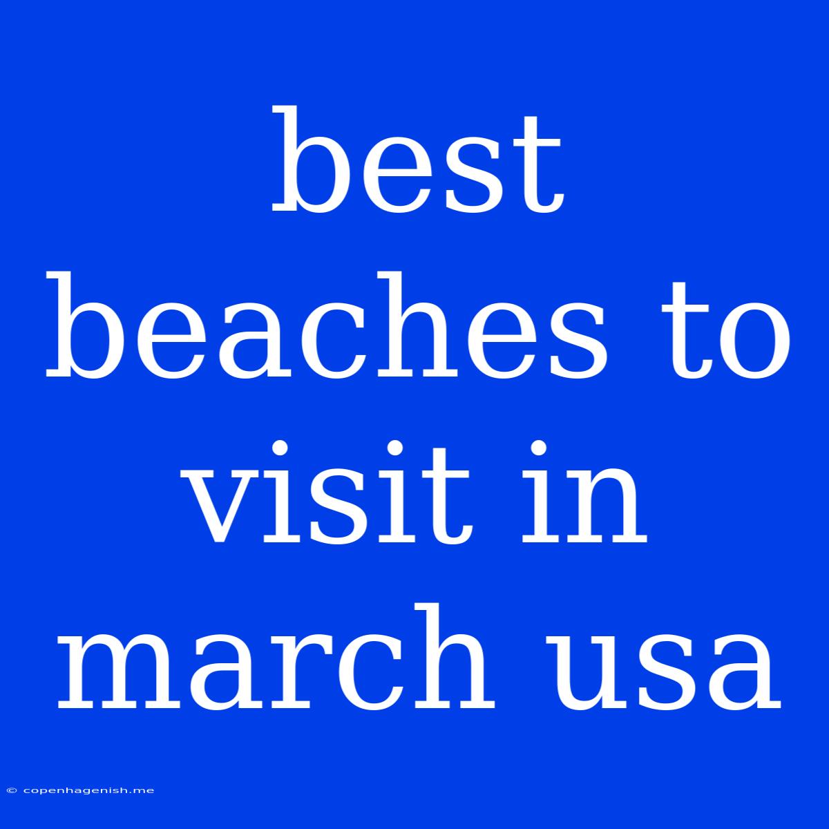 Best Beaches To Visit In March Usa