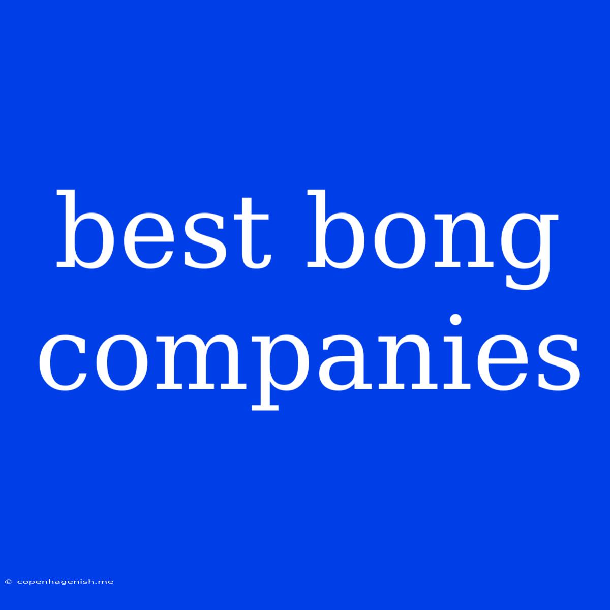 Best Bong Companies