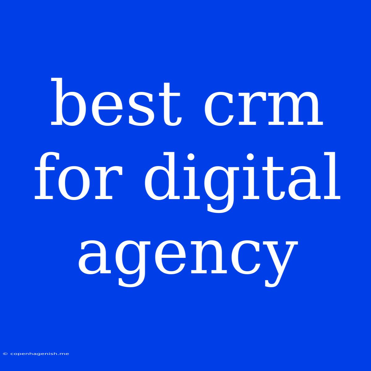 Best Crm For Digital Agency