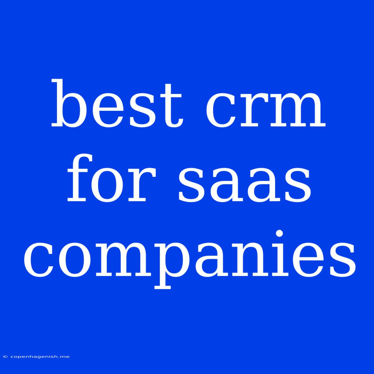 Best Crm For Saas Companies