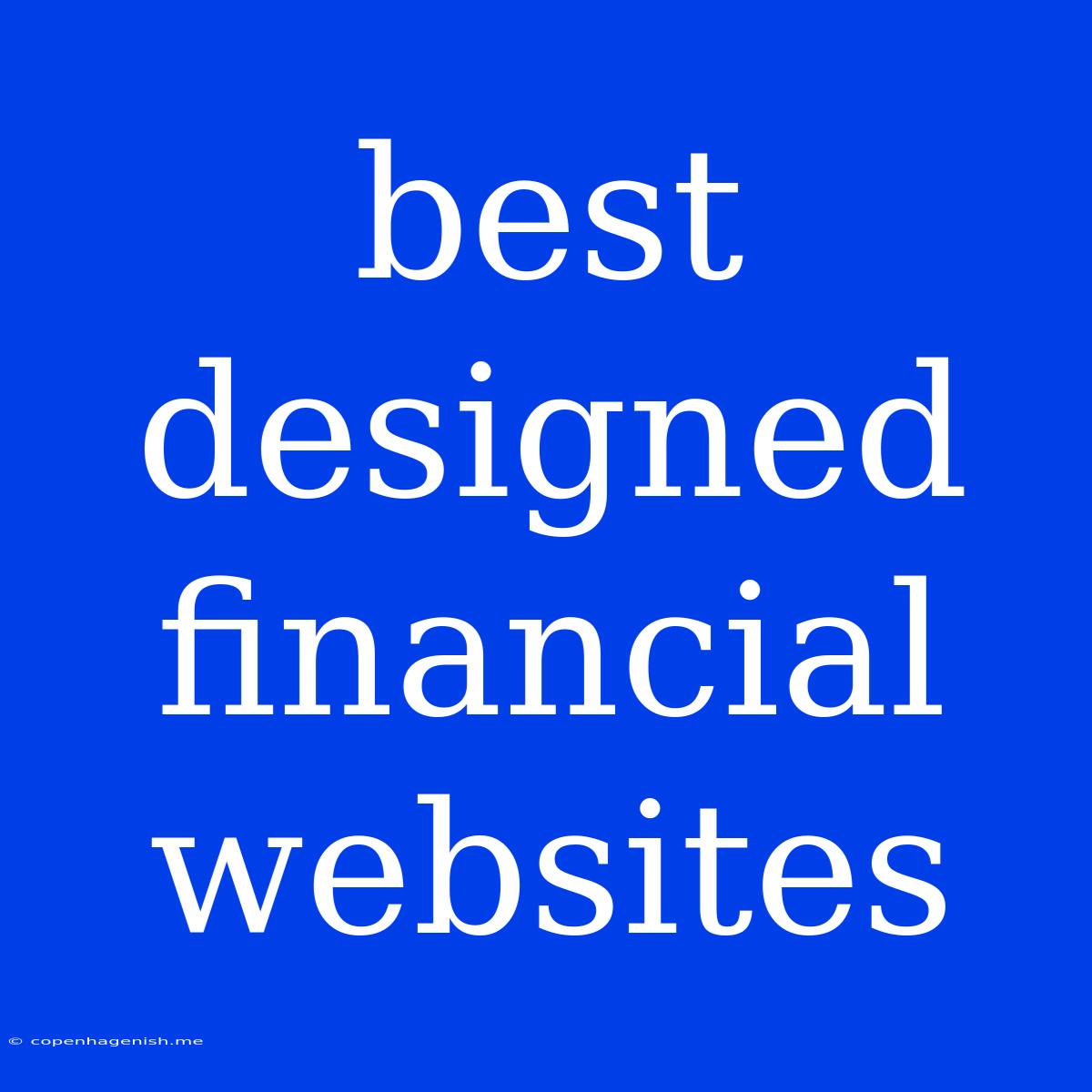 Best Designed Financial Websites