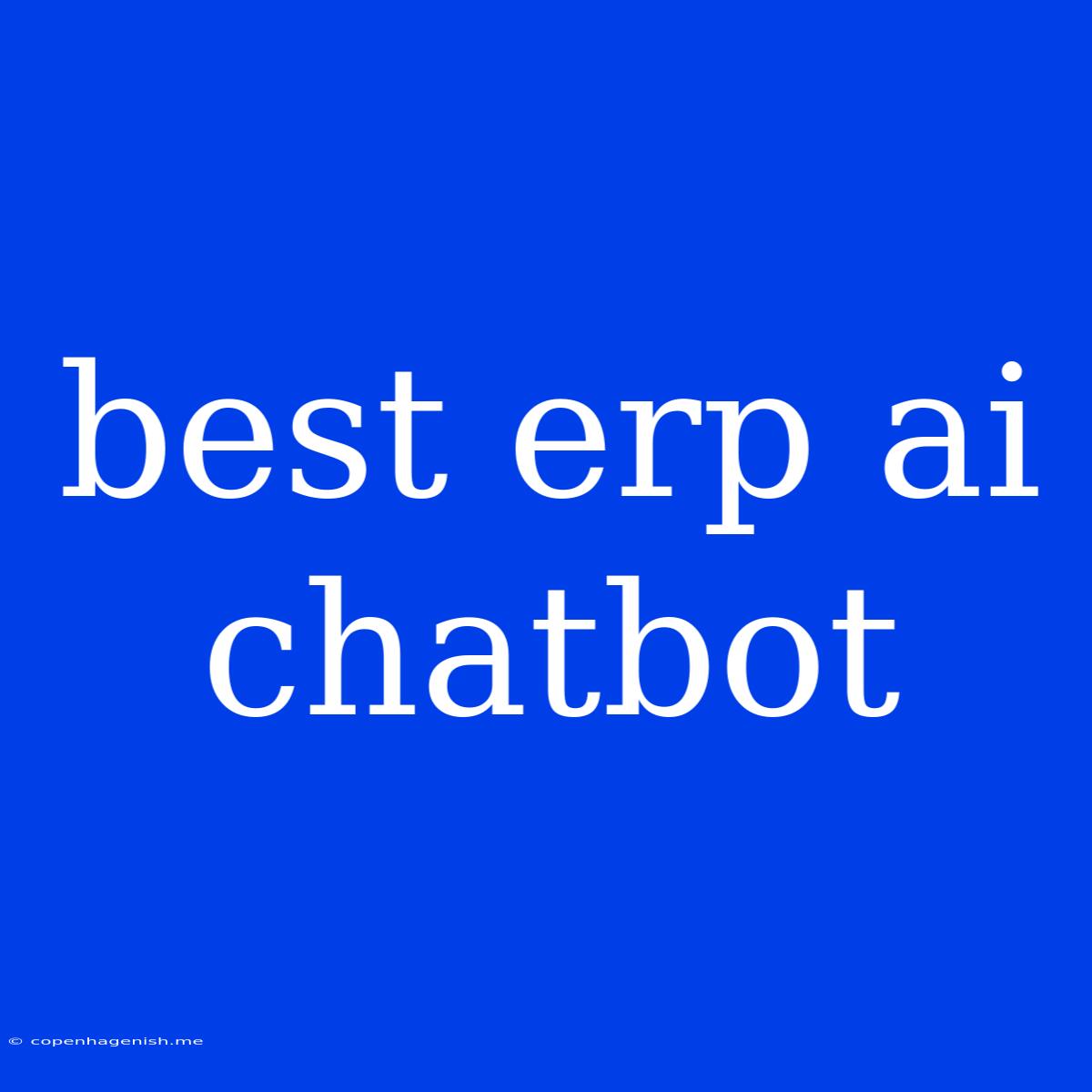 Best Erp Ai Chatbot