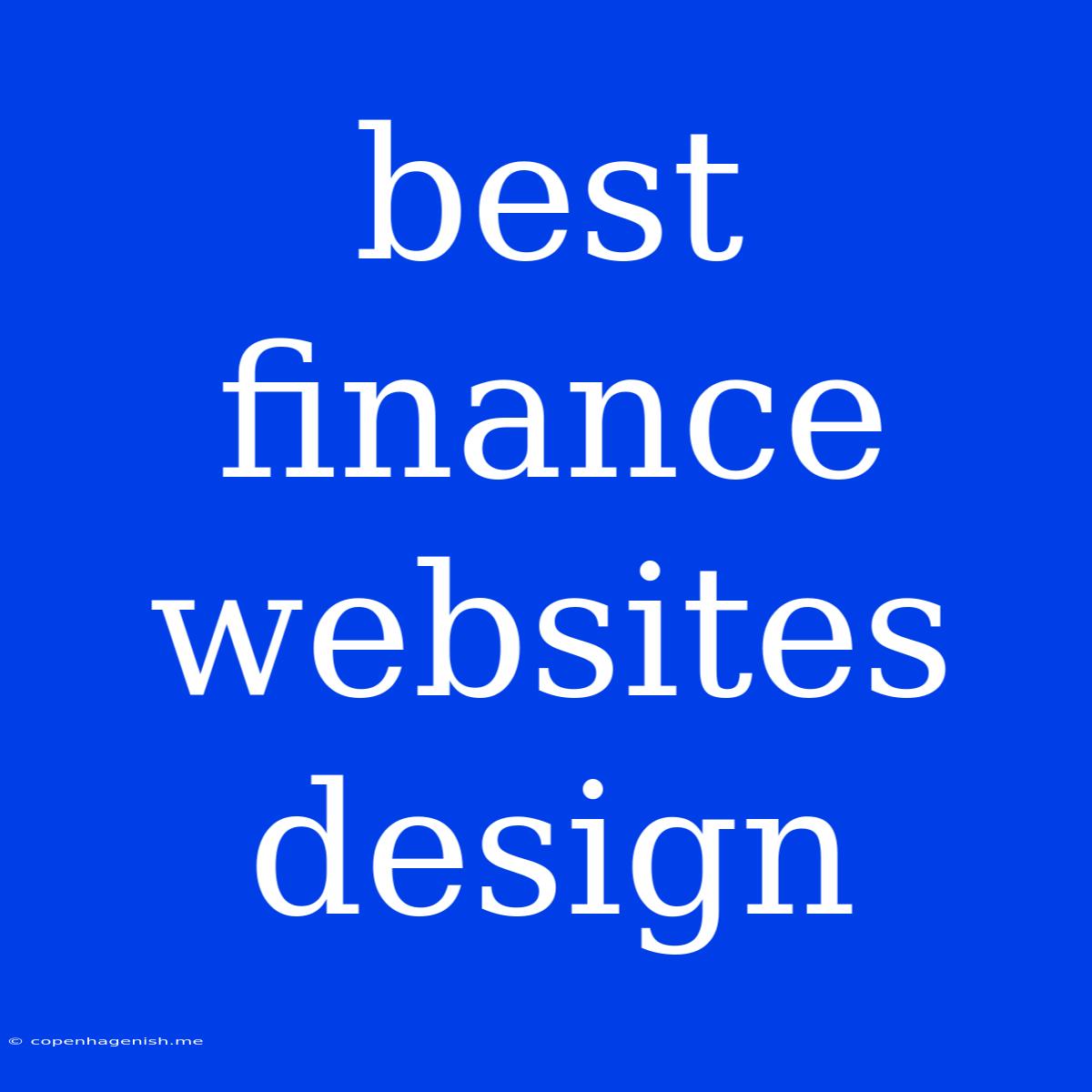 Best Finance Websites Design