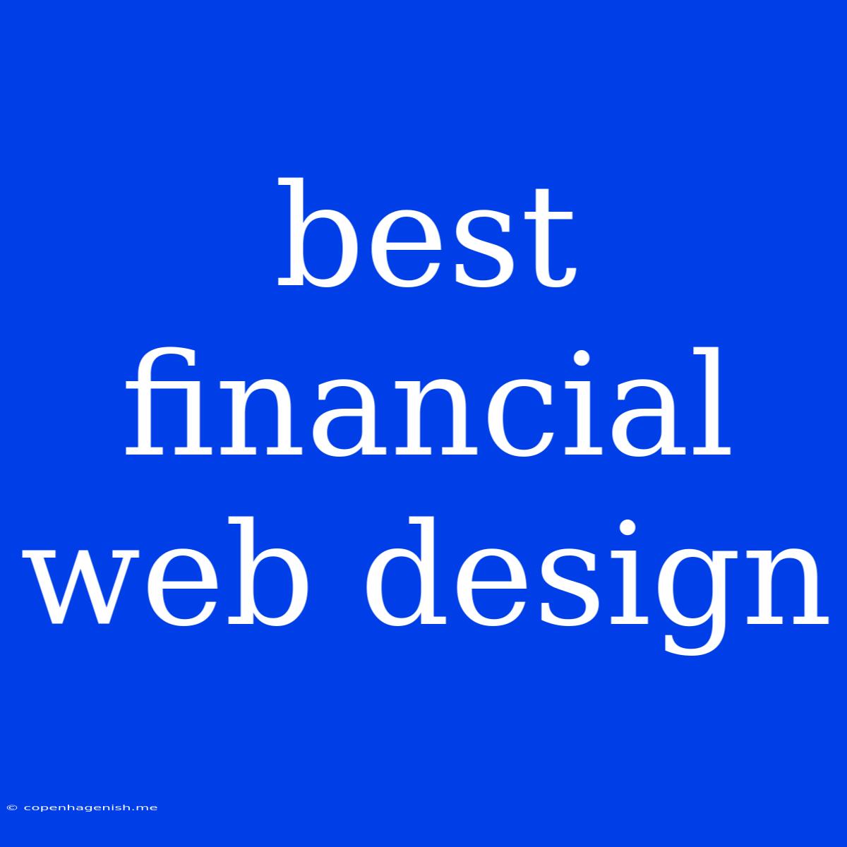 Best Financial Web Design