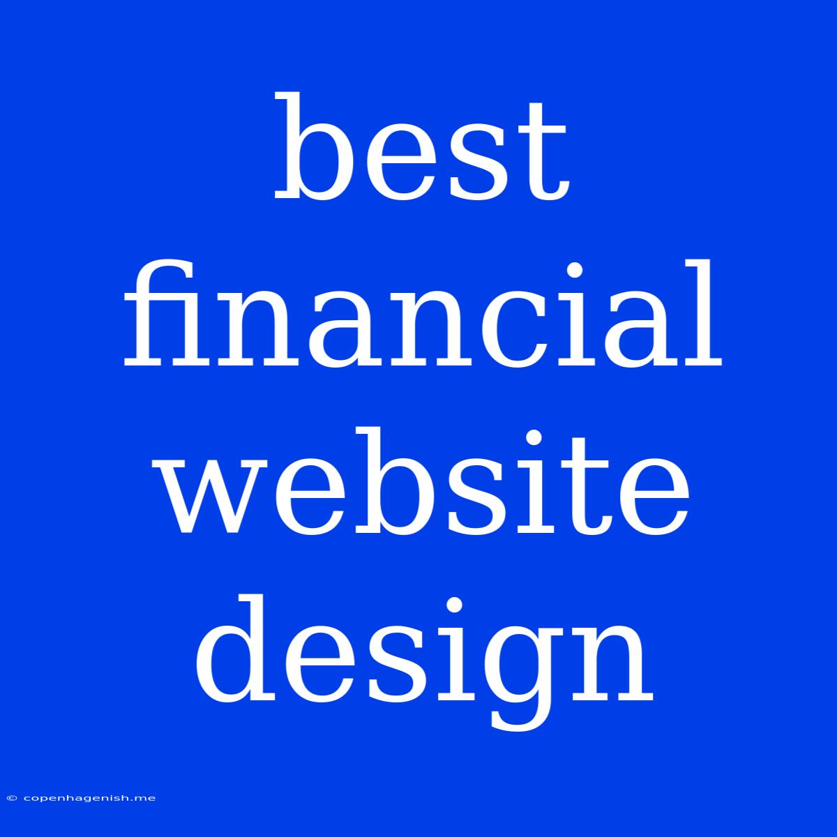 Best Financial Website Design