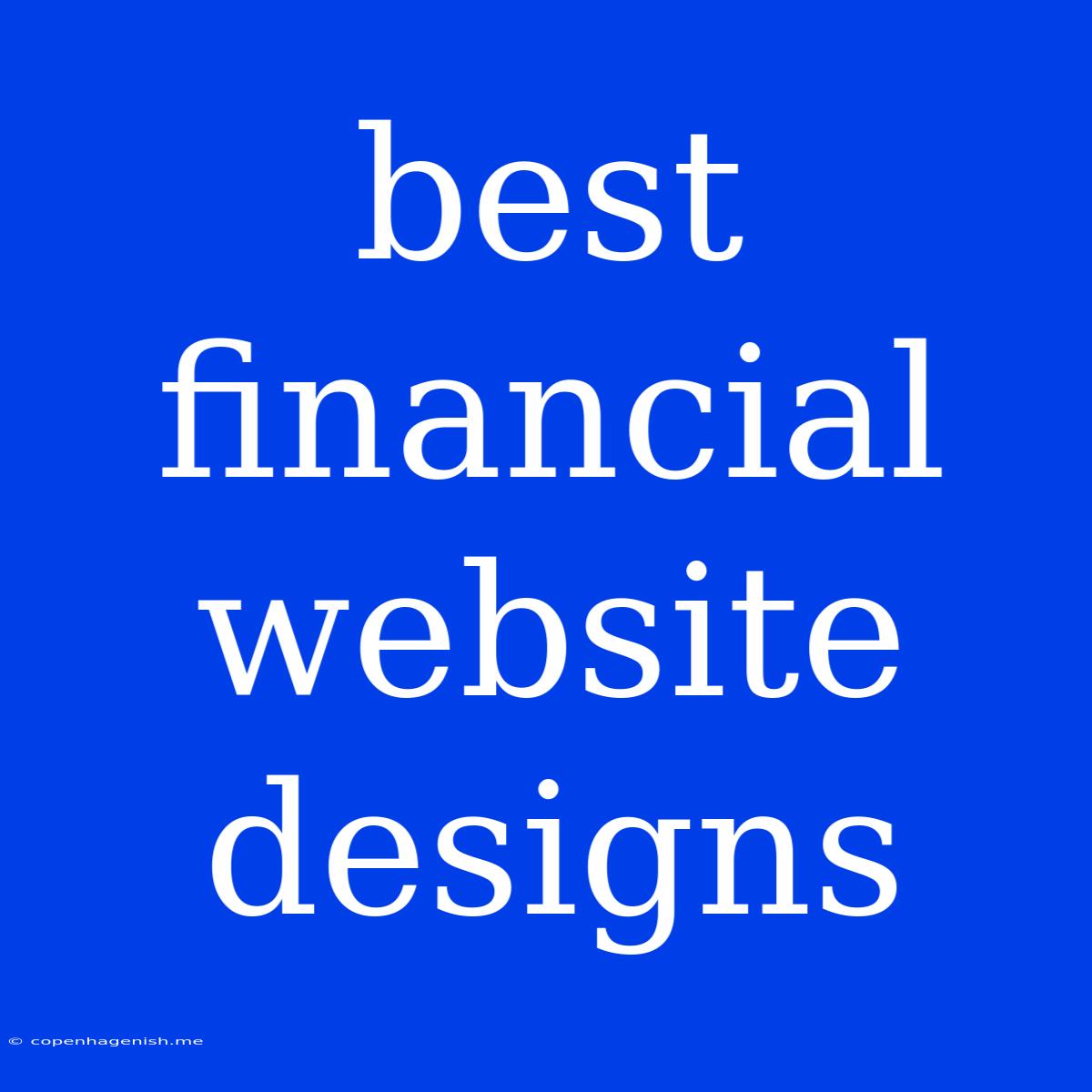 Best Financial Website Designs