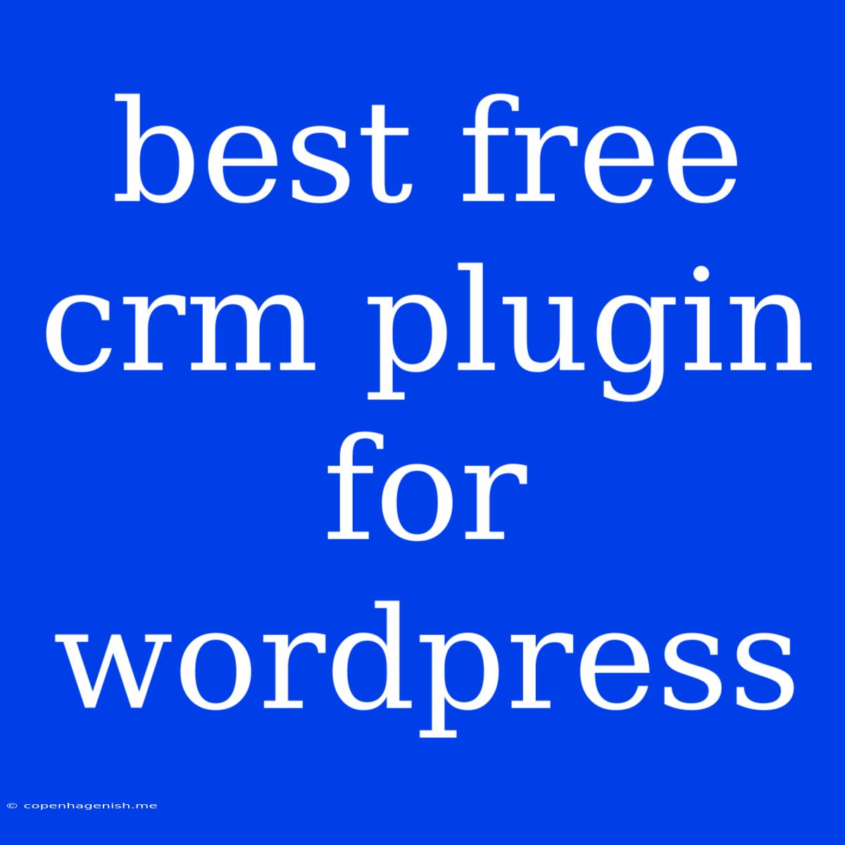 Best Free Crm Plugin For Wordpress