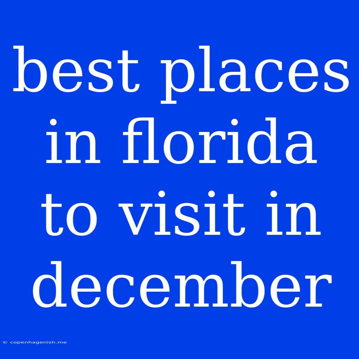 Best Places In Florida To Visit In December