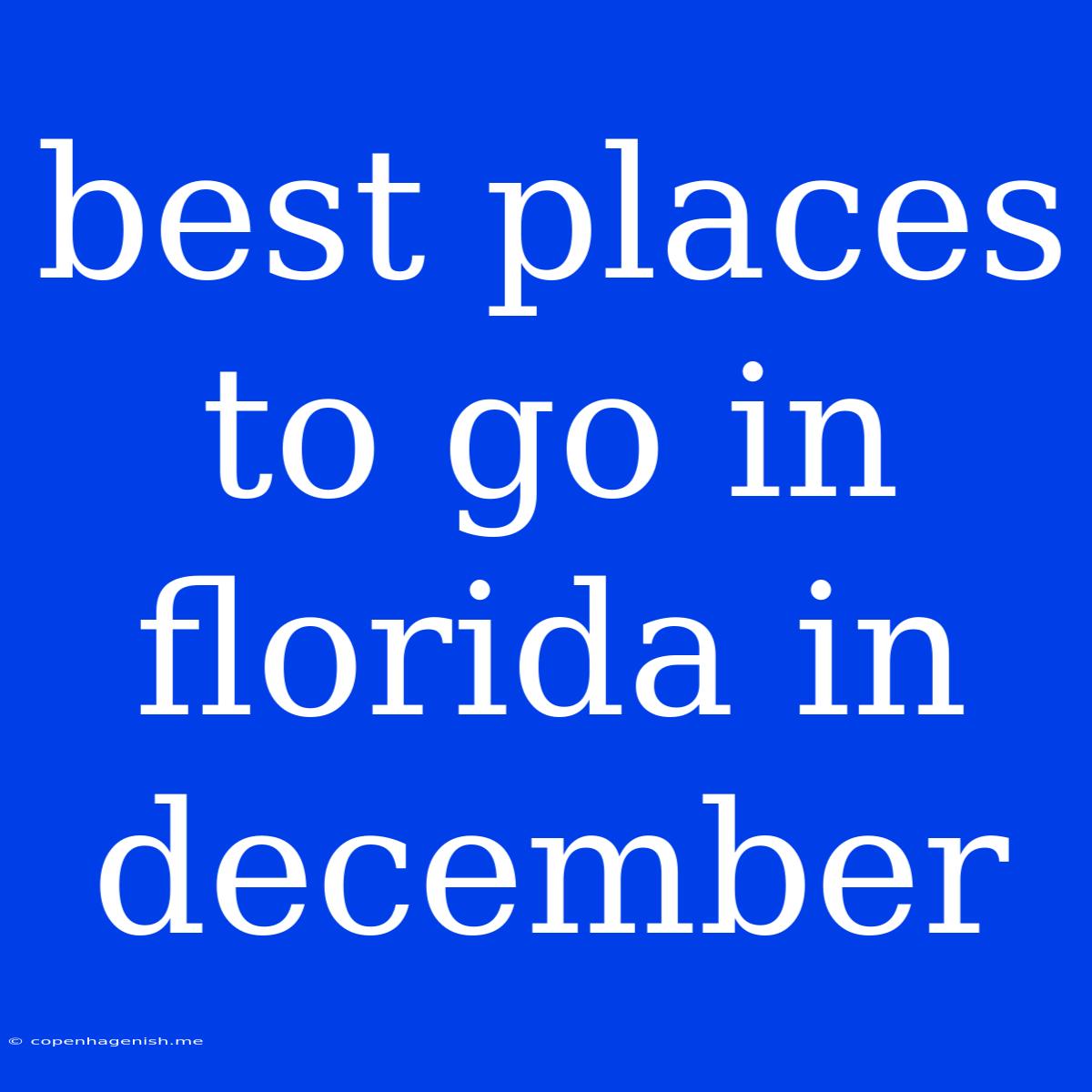 Best Places To Go In Florida In December