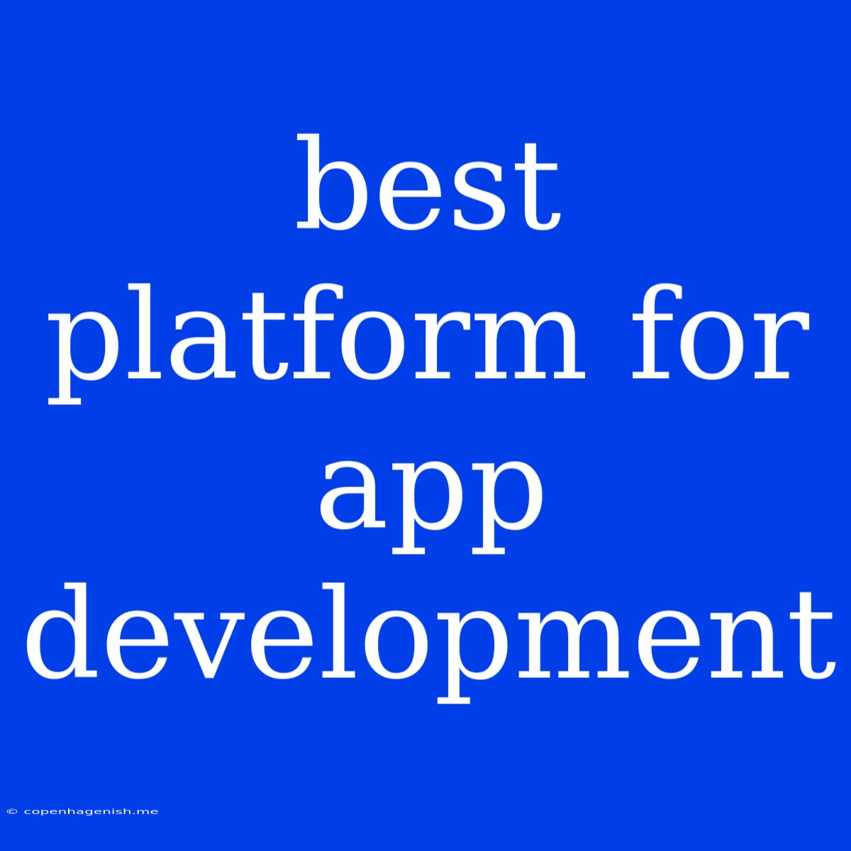 Best Platform For App Development