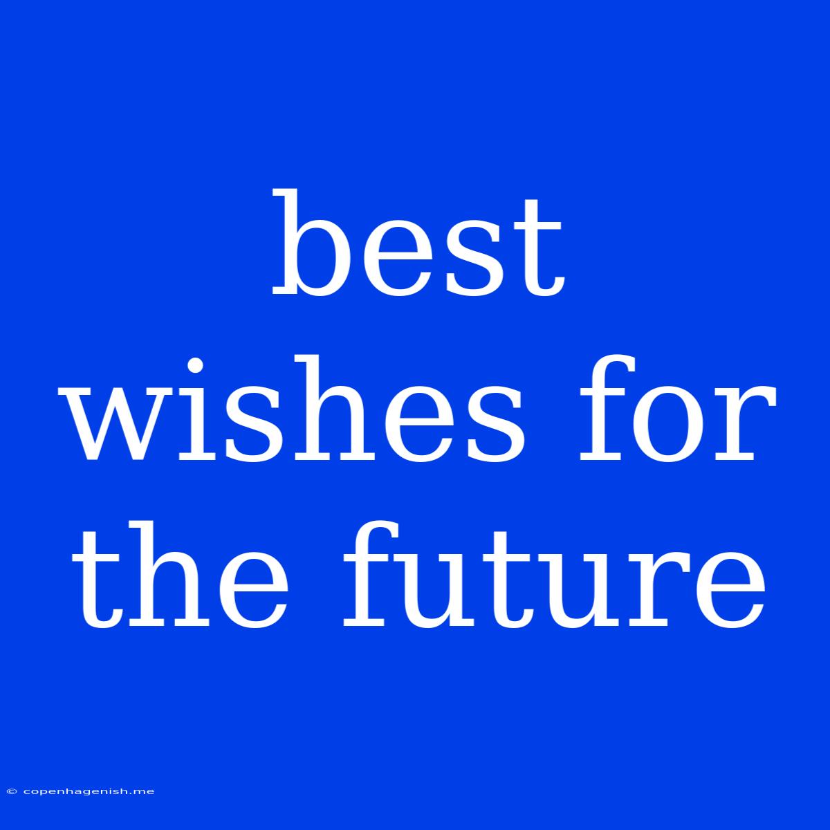 Best Wishes For The Future