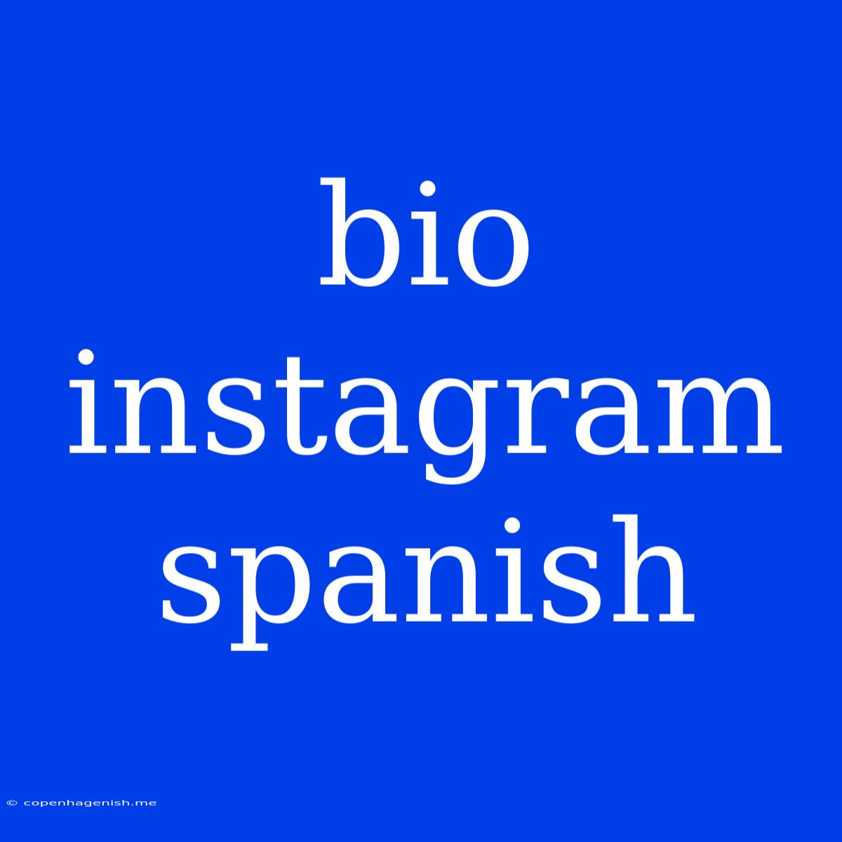 Bio Instagram Spanish