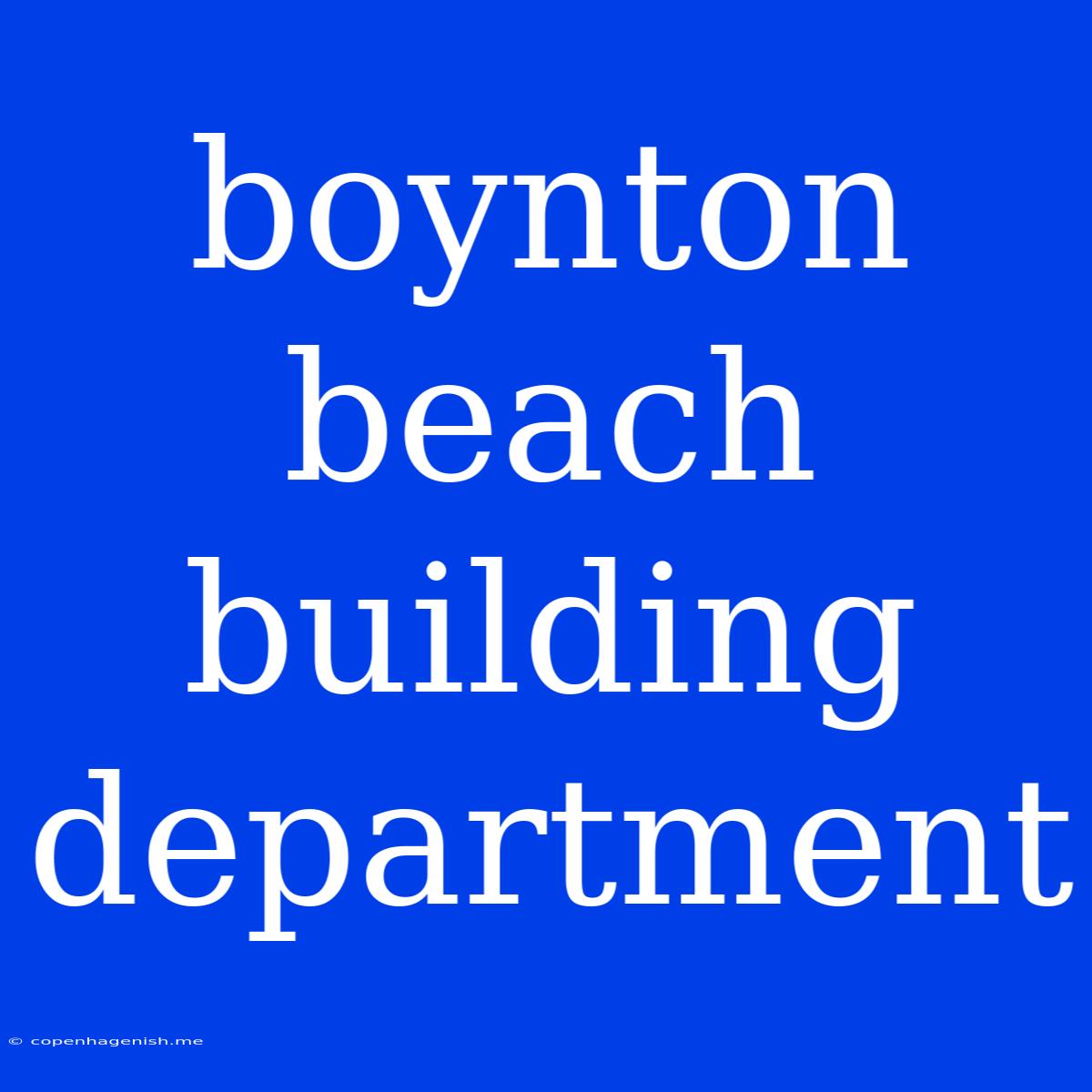 Boynton Beach Building Department