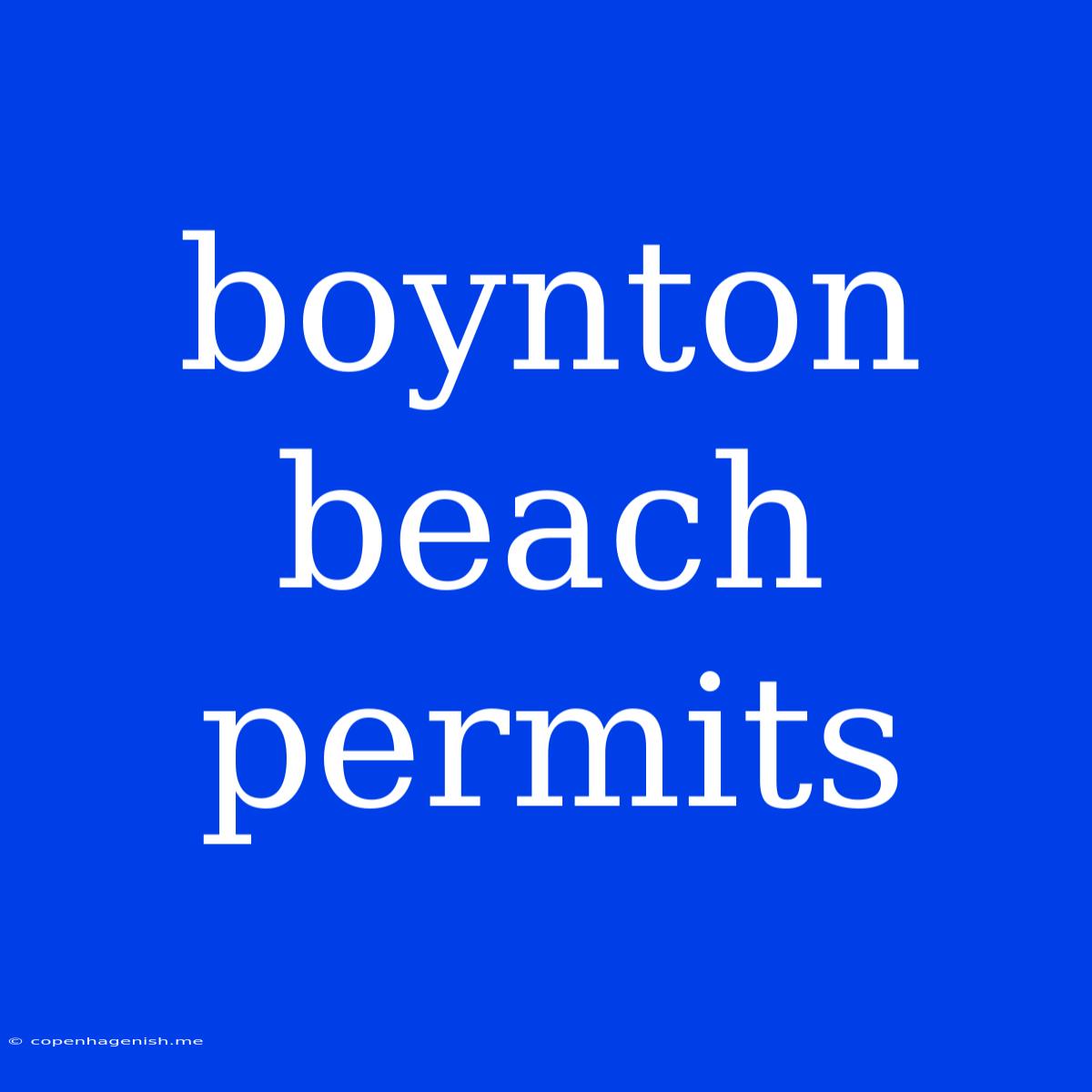 Boynton Beach Permits