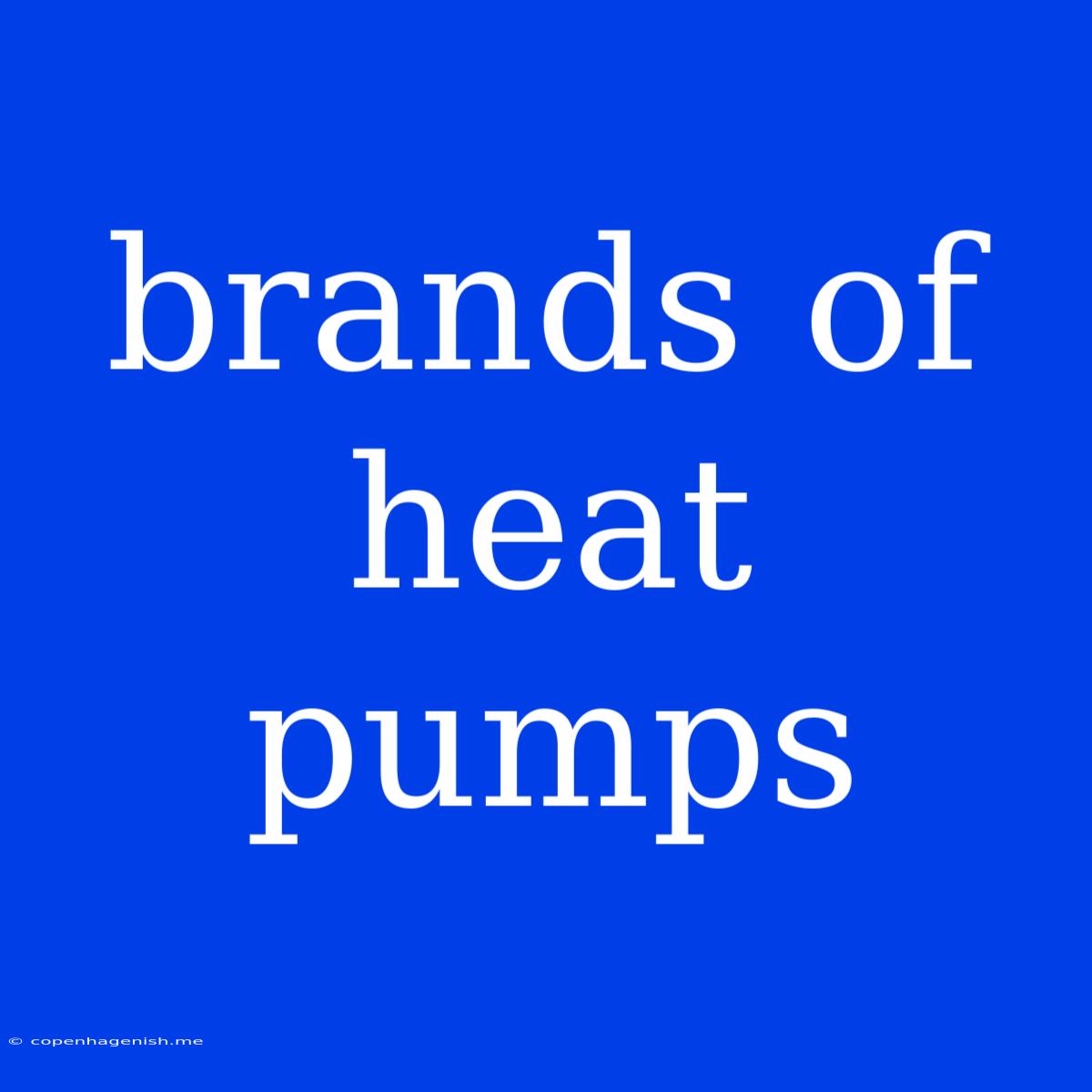 Brands Of Heat Pumps