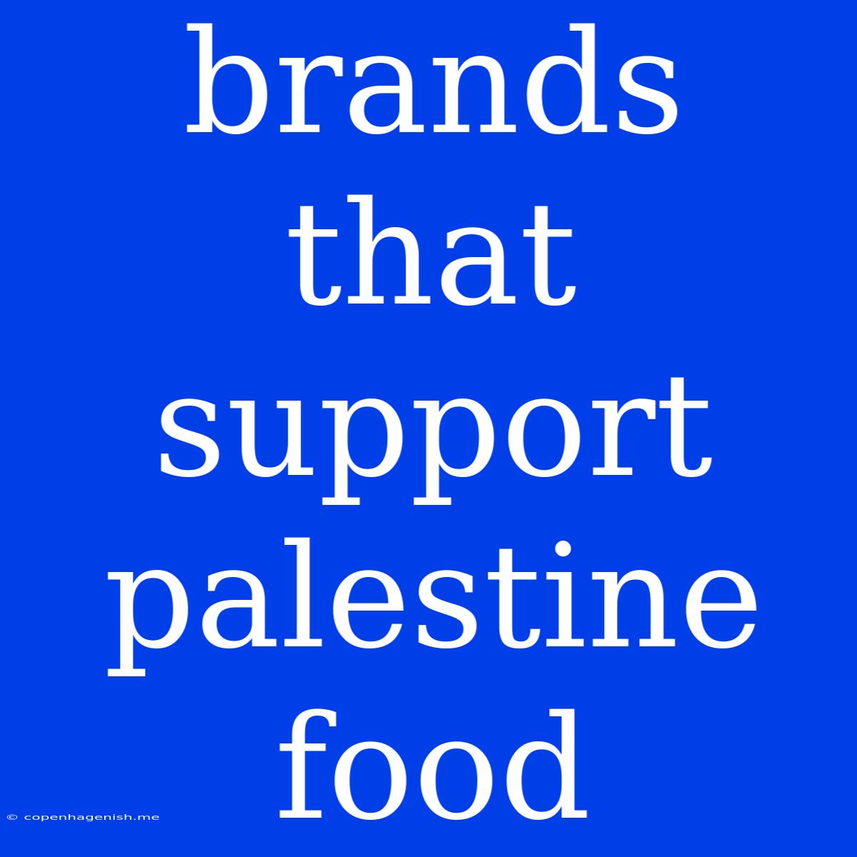 Brands That Support Palestine Food