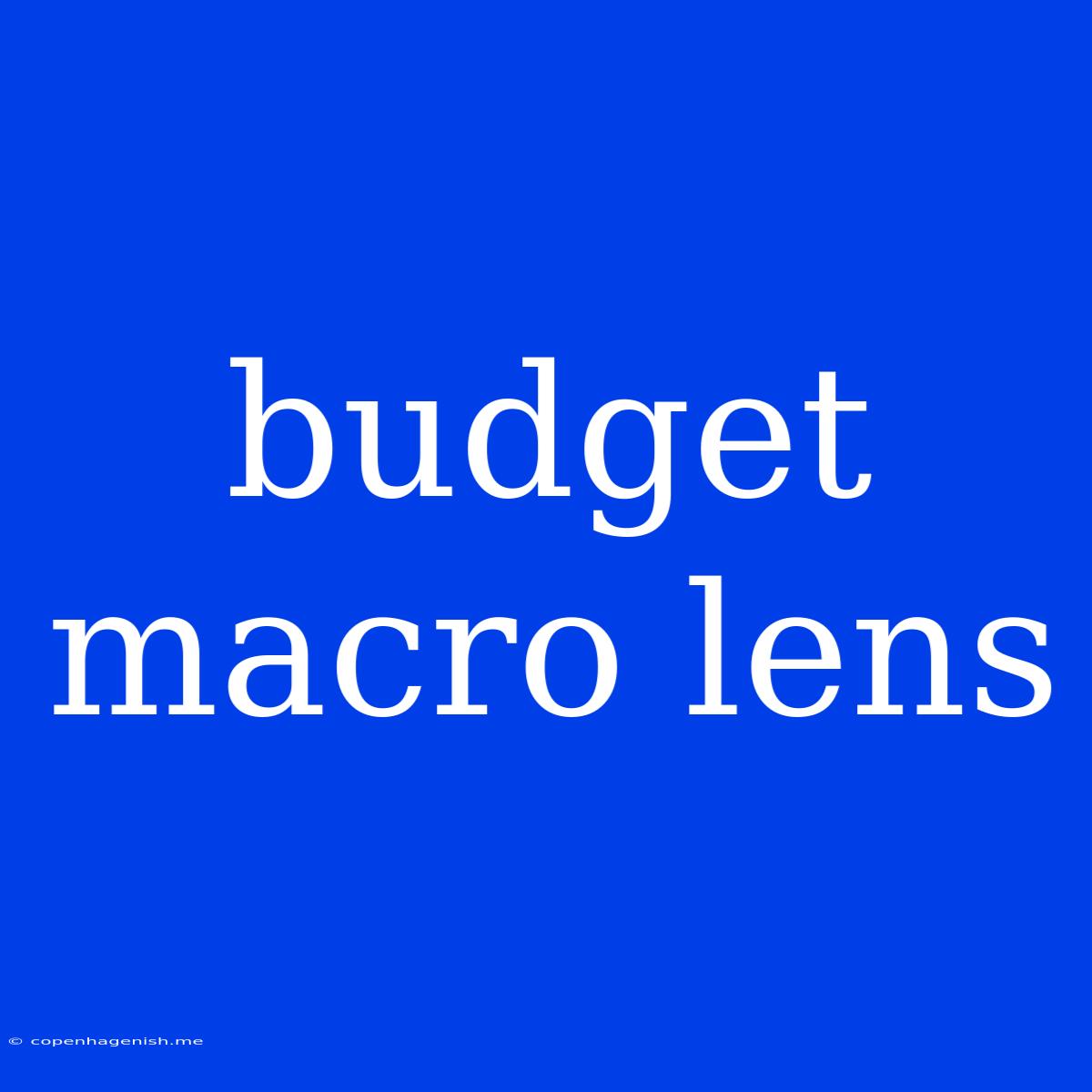 Budget Macro Lens