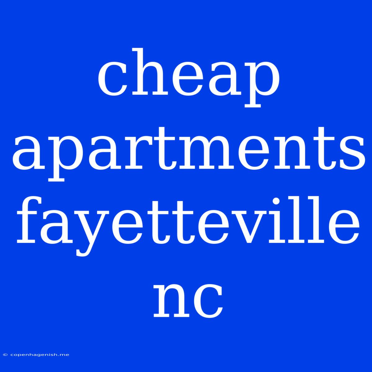 Cheap Apartments Fayetteville Nc