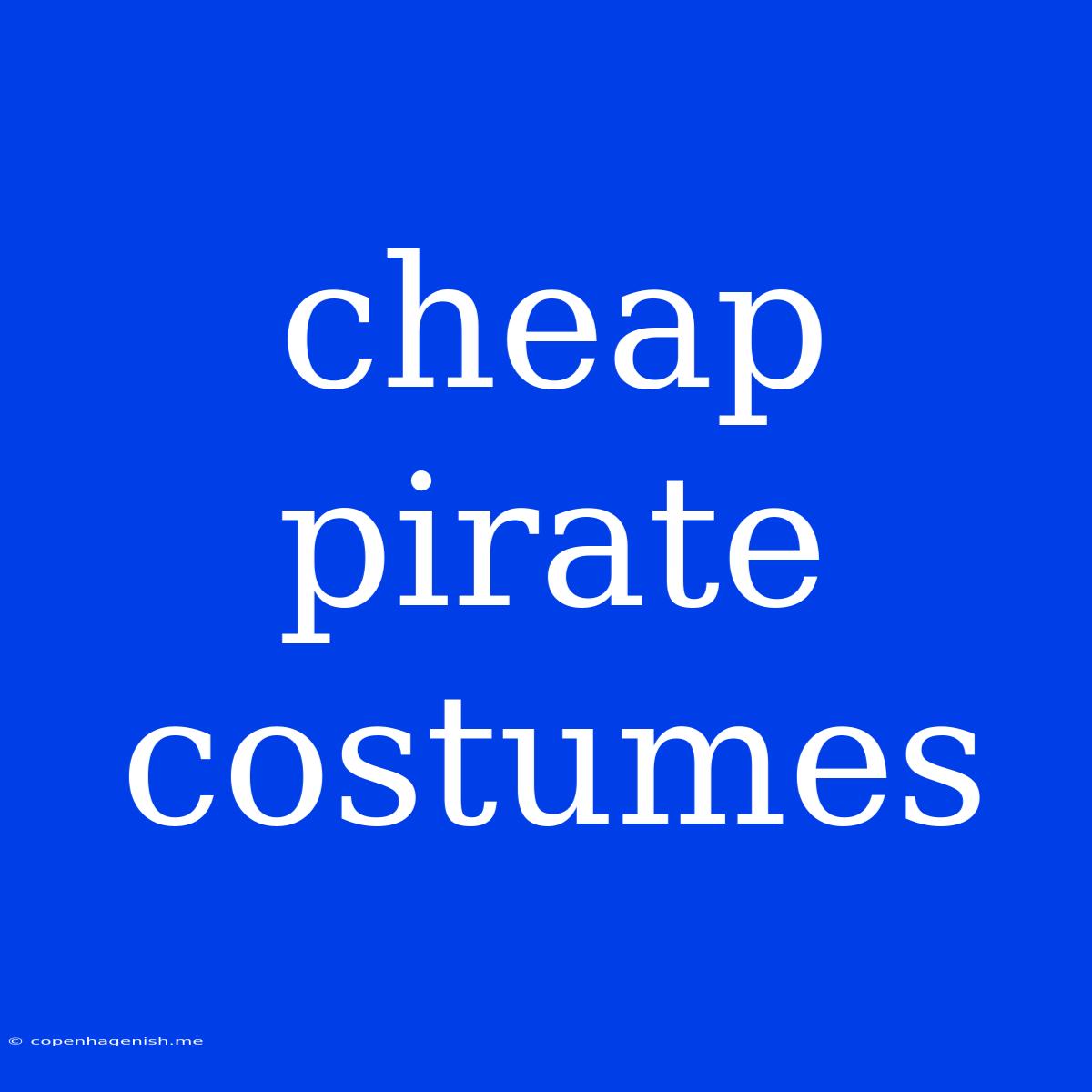 Cheap Pirate Costumes