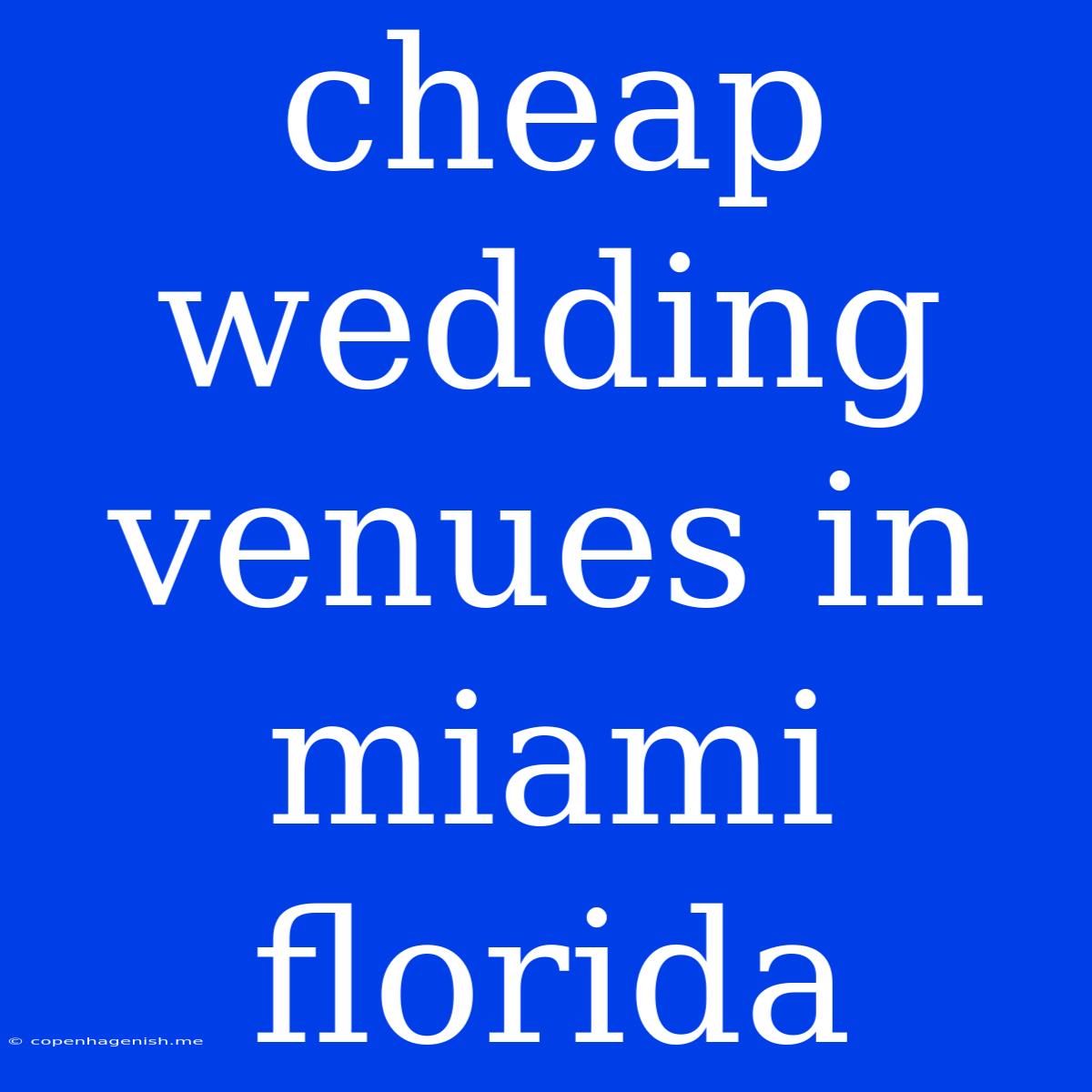 Cheap Wedding Venues In Miami Florida