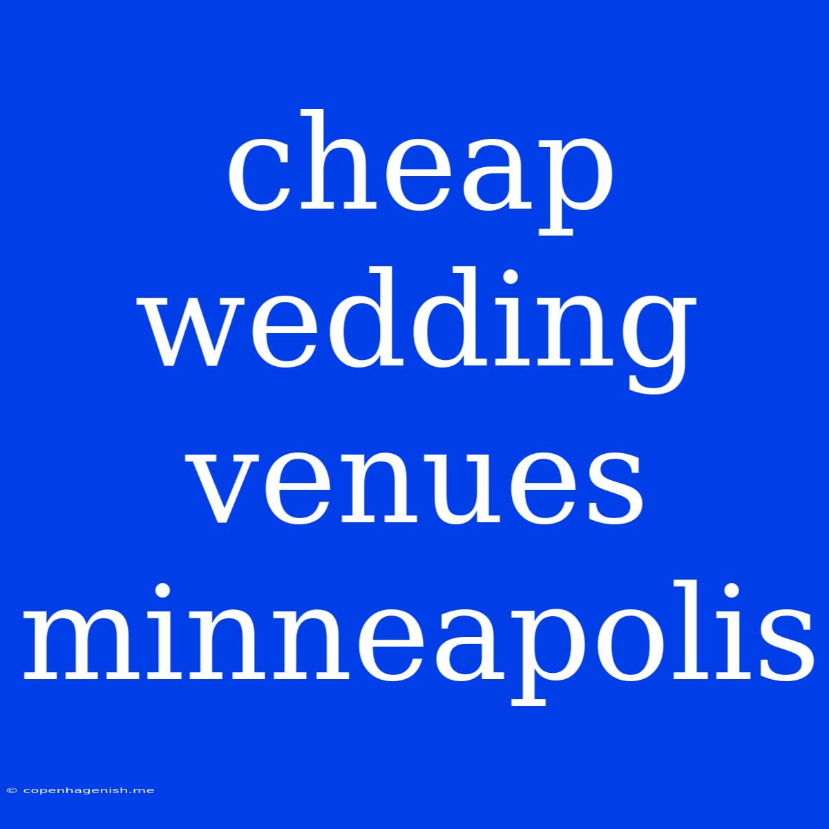 Cheap Wedding Venues Minneapolis