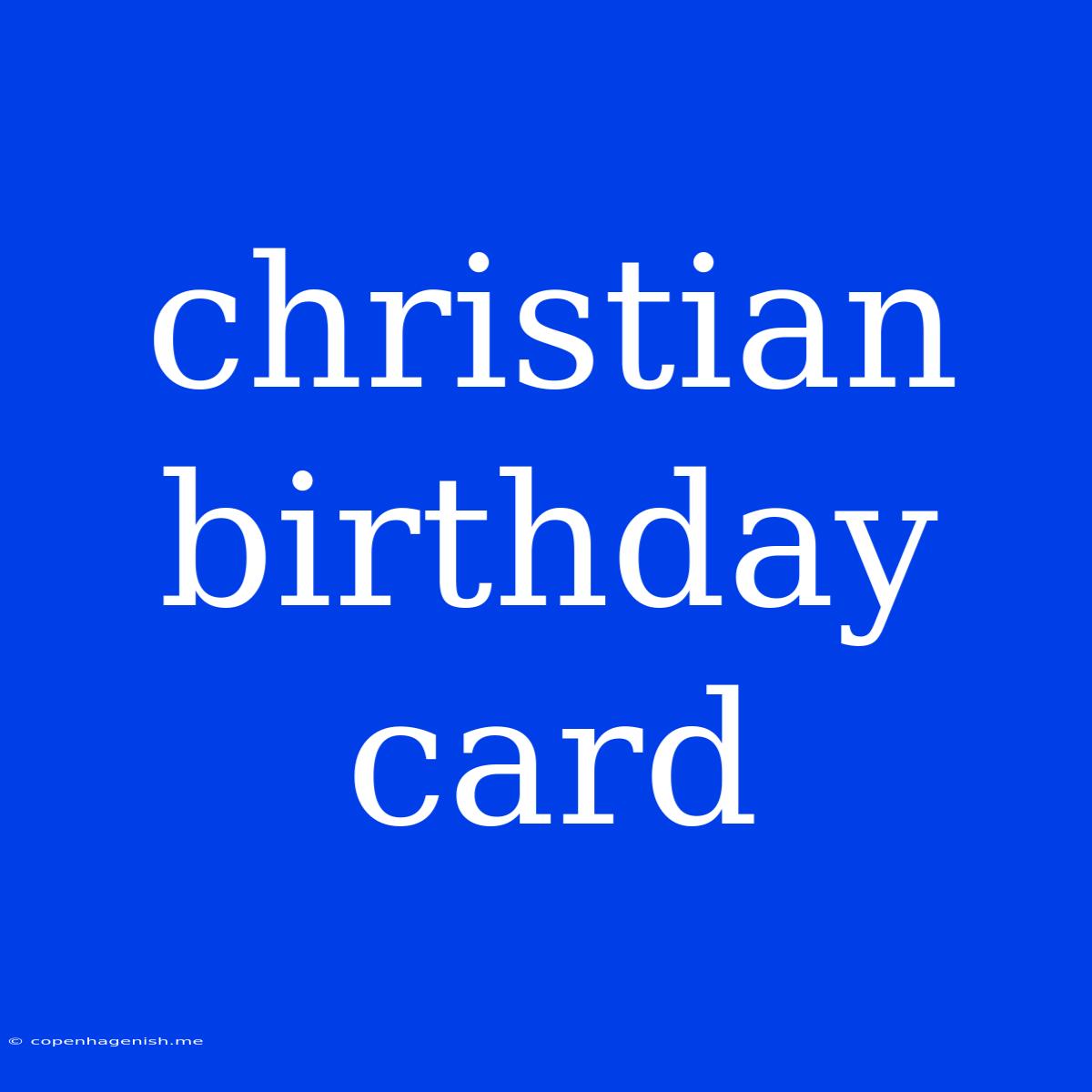 Christian Birthday Card