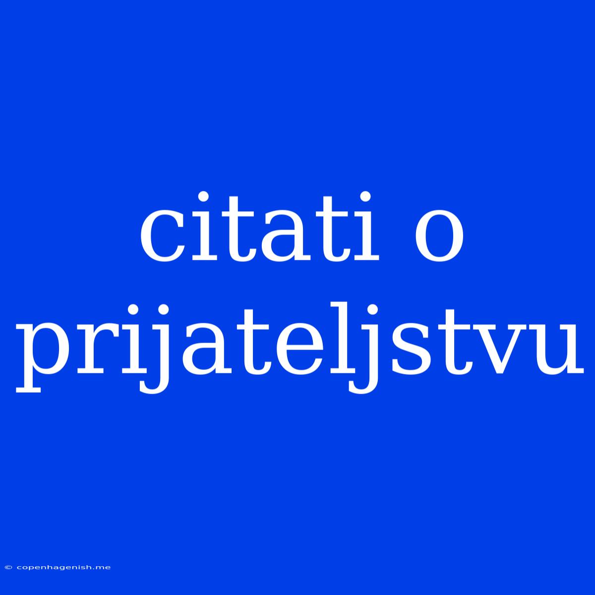 Citati O Prijateljstvu