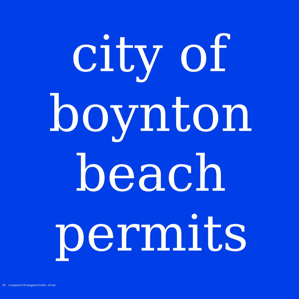 City Of Boynton Beach Permits