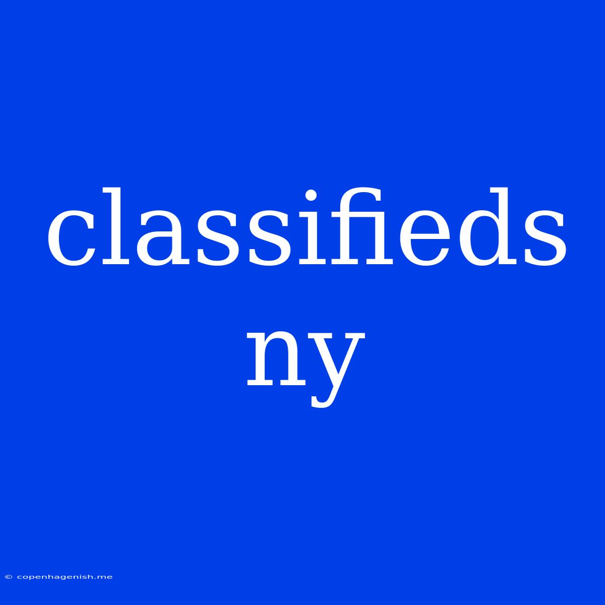 Classifieds Ny