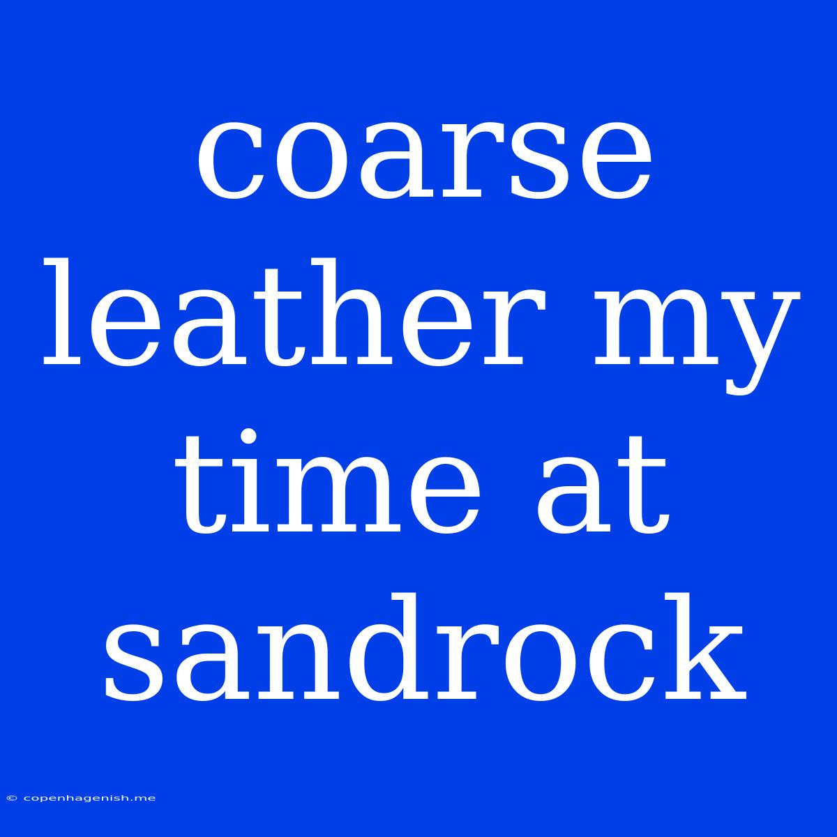 Coarse Leather My Time At Sandrock