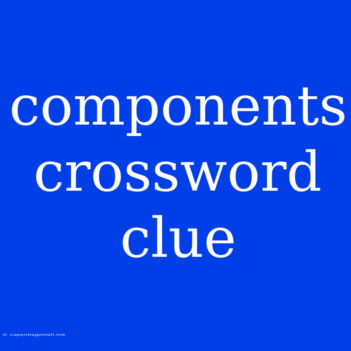 Components Crossword Clue