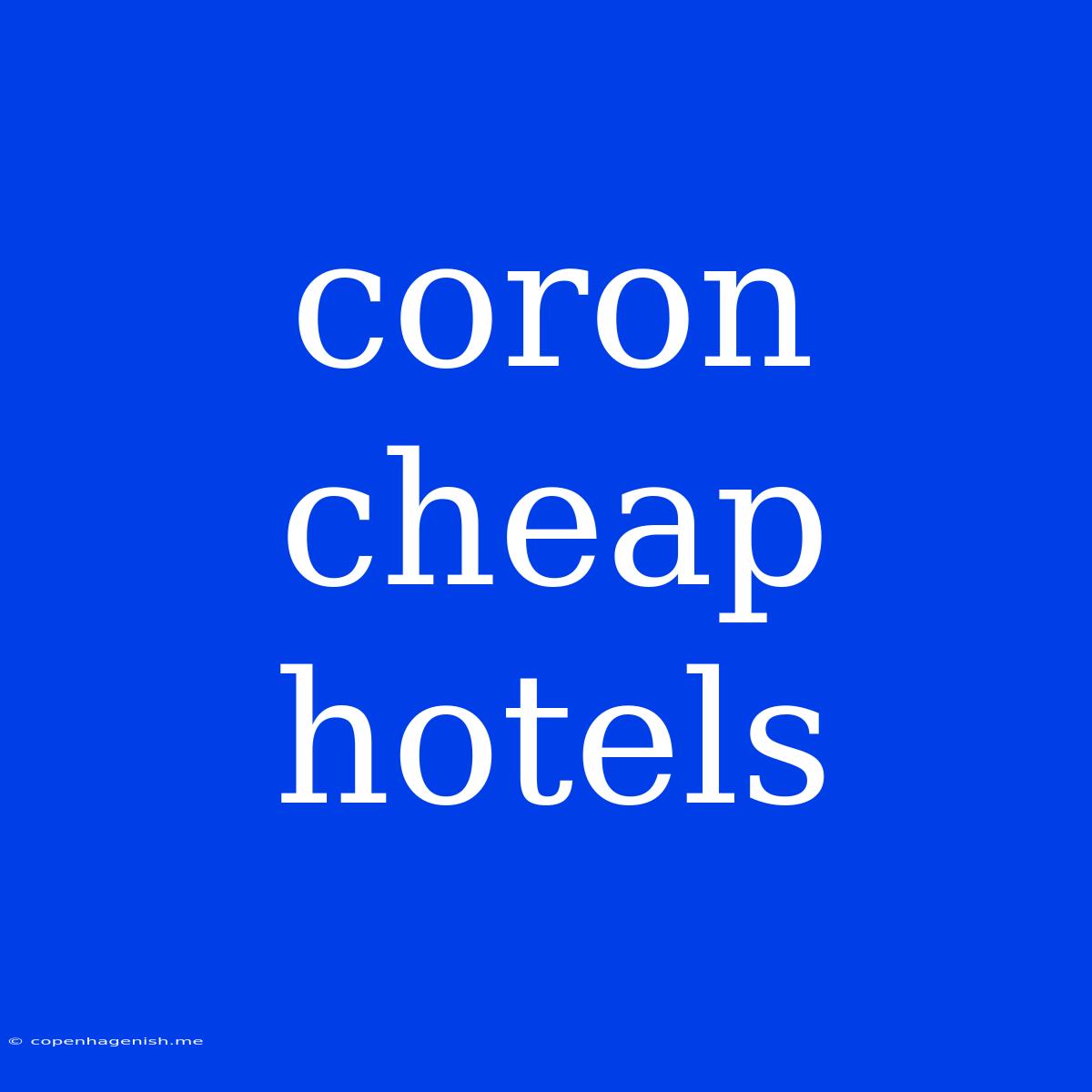 Coron Cheap Hotels